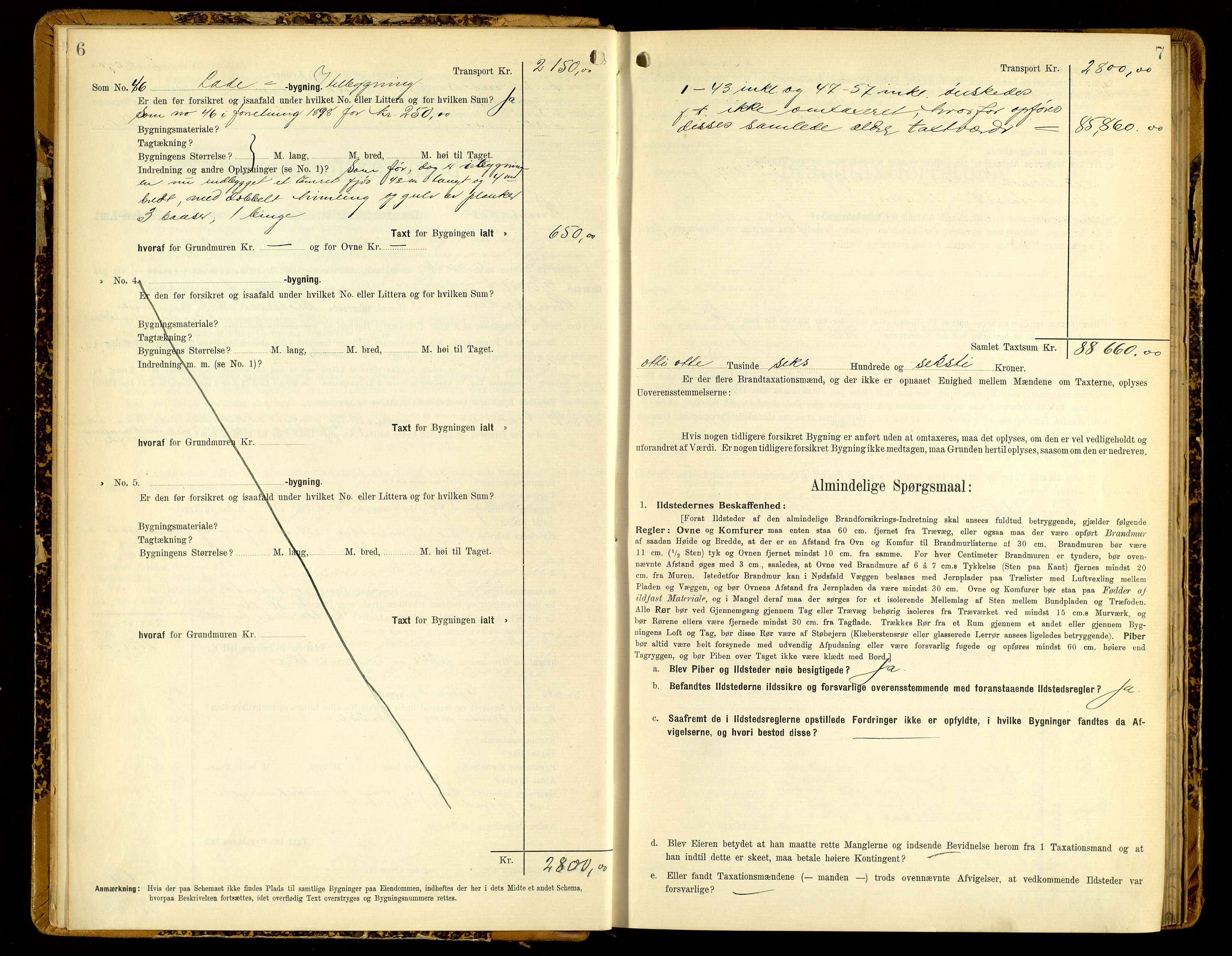 Norges Brannkasse, Ringsaker, AV/SAH-NBRANR-003/F/L0009: Branntakstprotokoll, 1913-1939, s. 6-7