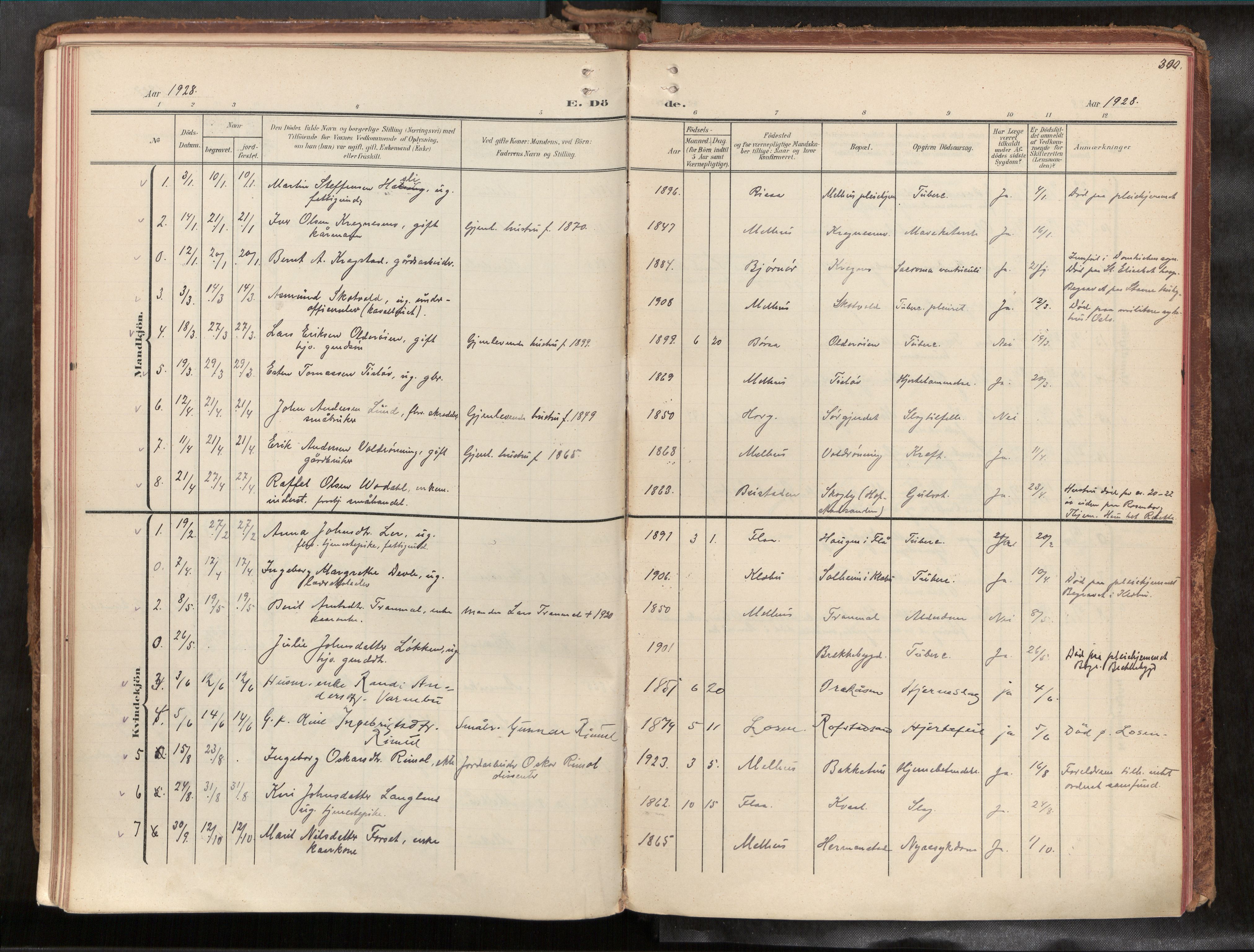 Ministerialprotokoller, klokkerbøker og fødselsregistre - Sør-Trøndelag, SAT/A-1456/691/L1085b: Ministerialbok nr. 691A18, 1908-1930, s. 300