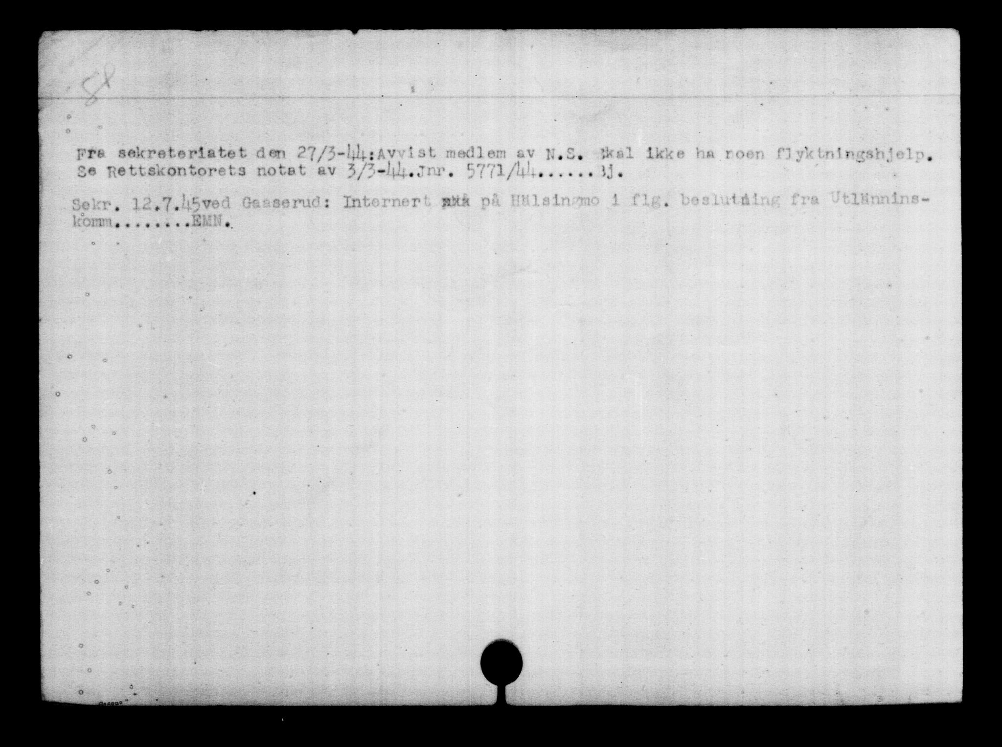 Utenriksstasjonene, Legasjonen i Stockholm, Flyktningkontoret, AV/RA-S-6753/V/Va/L0008: Kjesäterkartoteket, flyktninger med registreringsnr. 15700-18547, 1940-1945, s. 2096