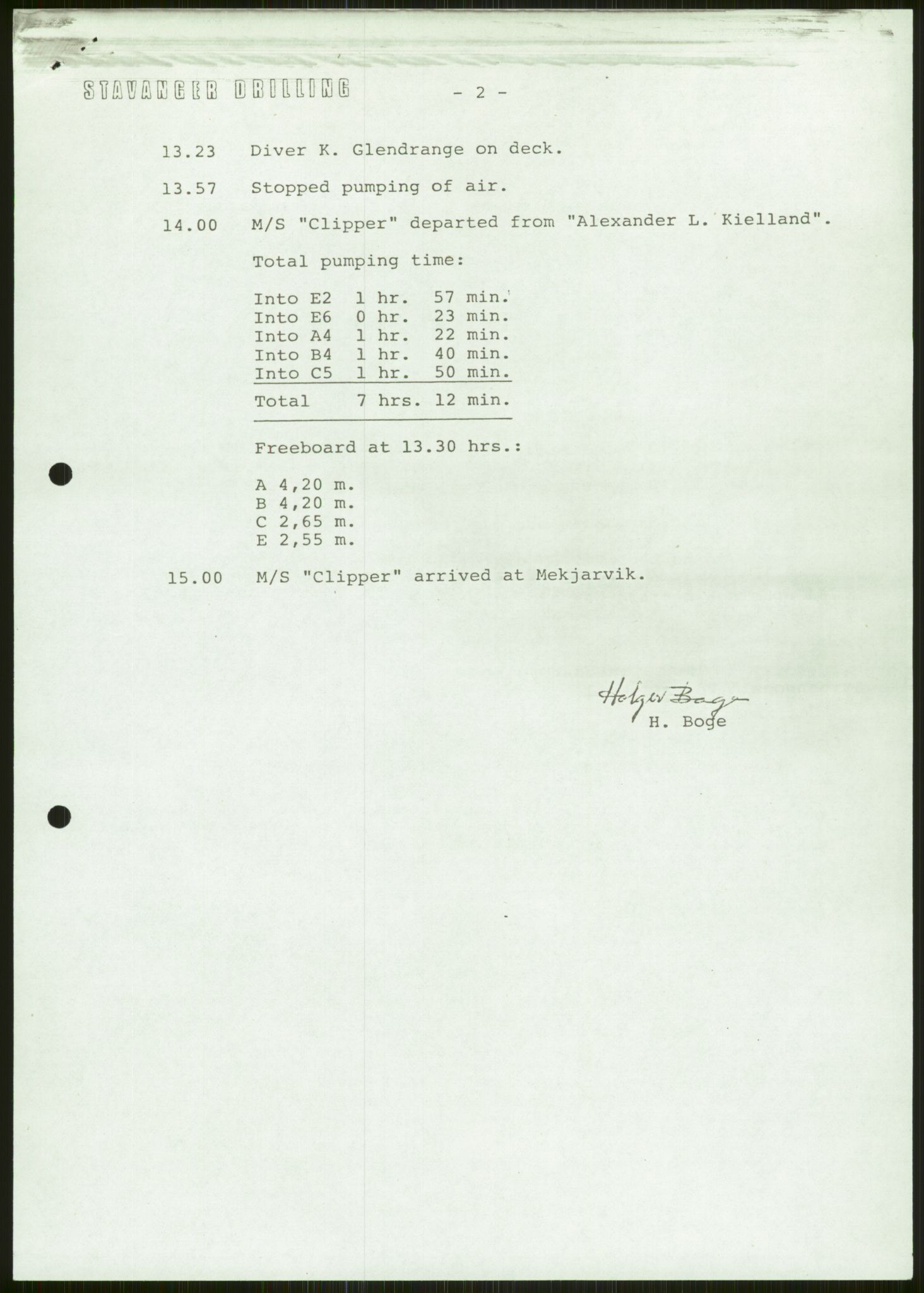Justisdepartementet, Granskningskommisjonen ved Alexander Kielland-ulykken 27.3.1980, AV/RA-S-1165/D/L0006: A Alexander L. Kielland (Doku.liste + A3-A6, A11-A13, A18-A20-A21, A23, A31 av 31)/Dykkerjournaler, 1980-1981, s. 132