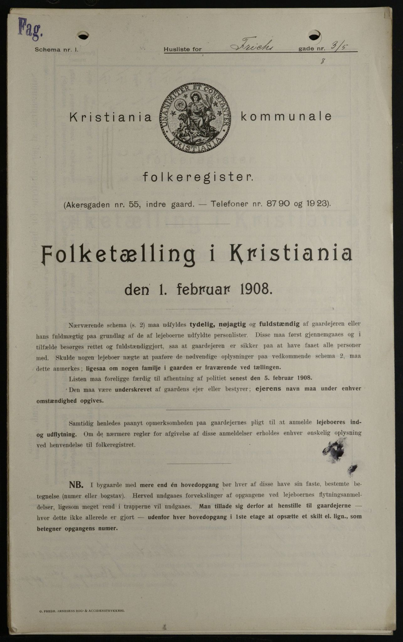 OBA, Kommunal folketelling 1.2.1908 for Kristiania kjøpstad, 1908, s. 24194
