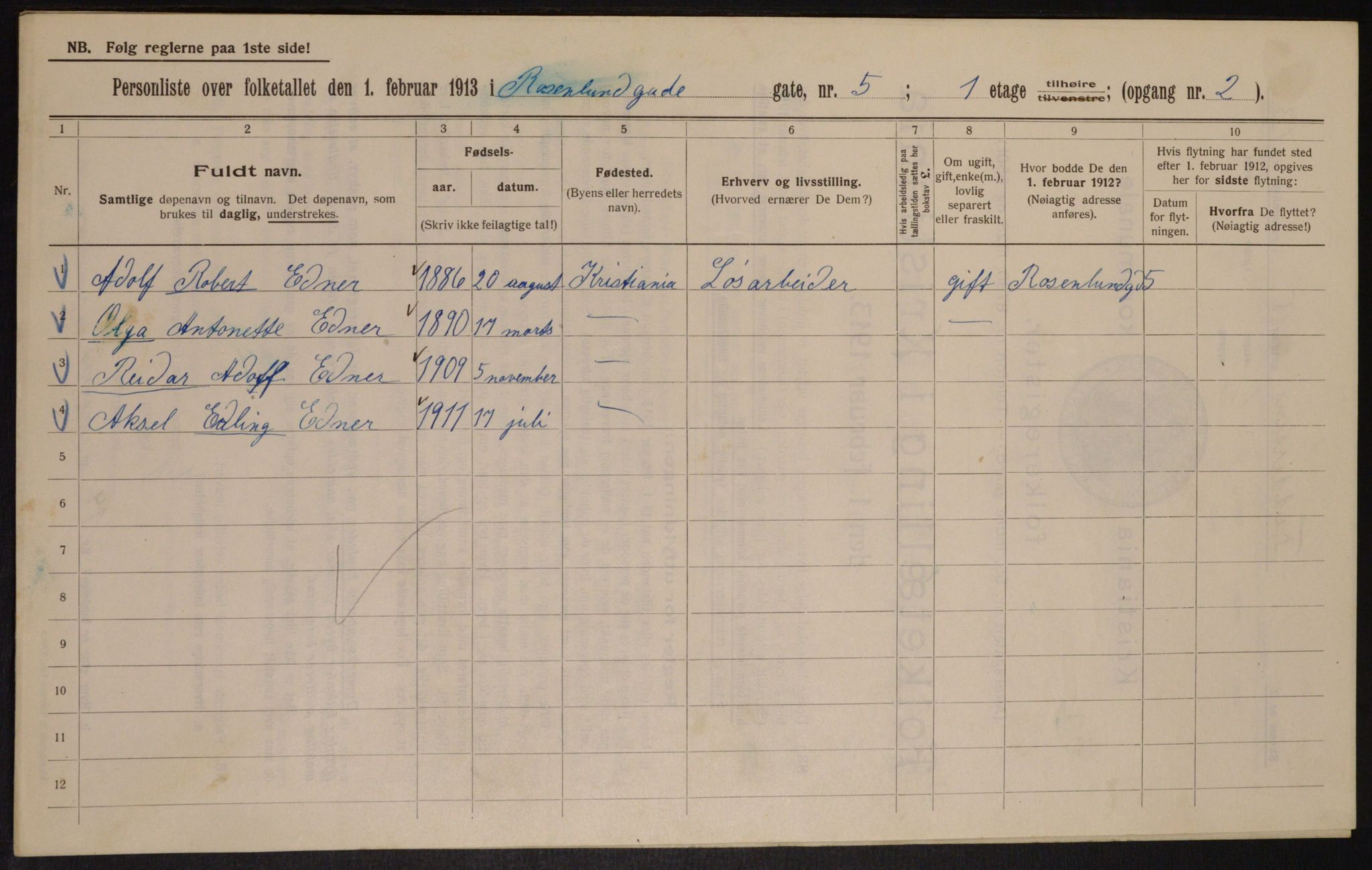 OBA, Kommunal folketelling 1.2.1913 for Kristiania, 1913, s. 24202