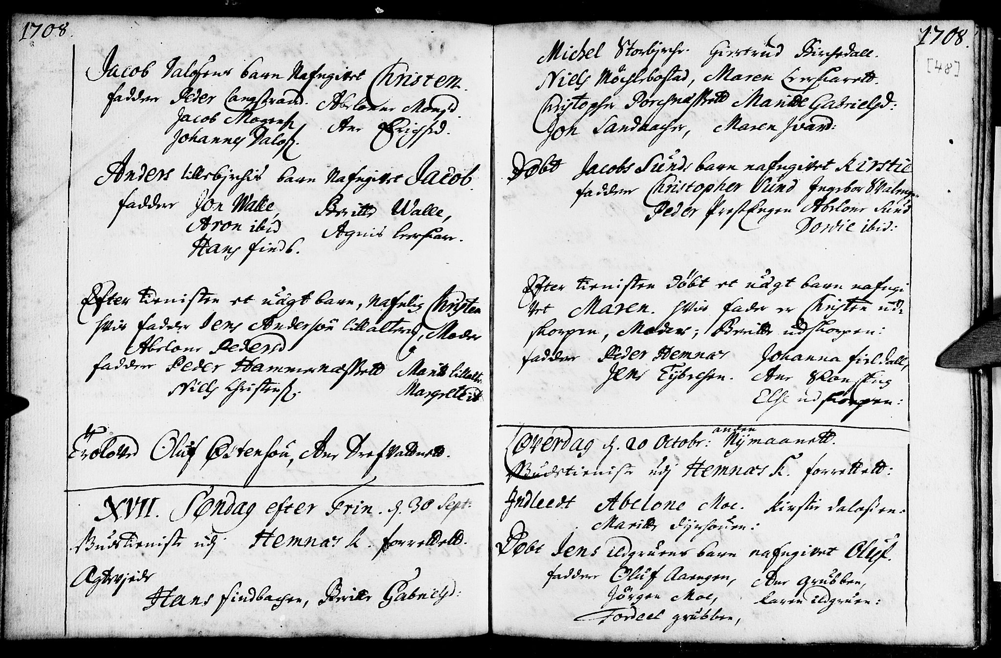 Ministerialprotokoller, klokkerbøker og fødselsregistre - Nordland, AV/SAT-A-1459/825/L0345: Ministerialbok nr. 825A01, 1704-1728, s. 48