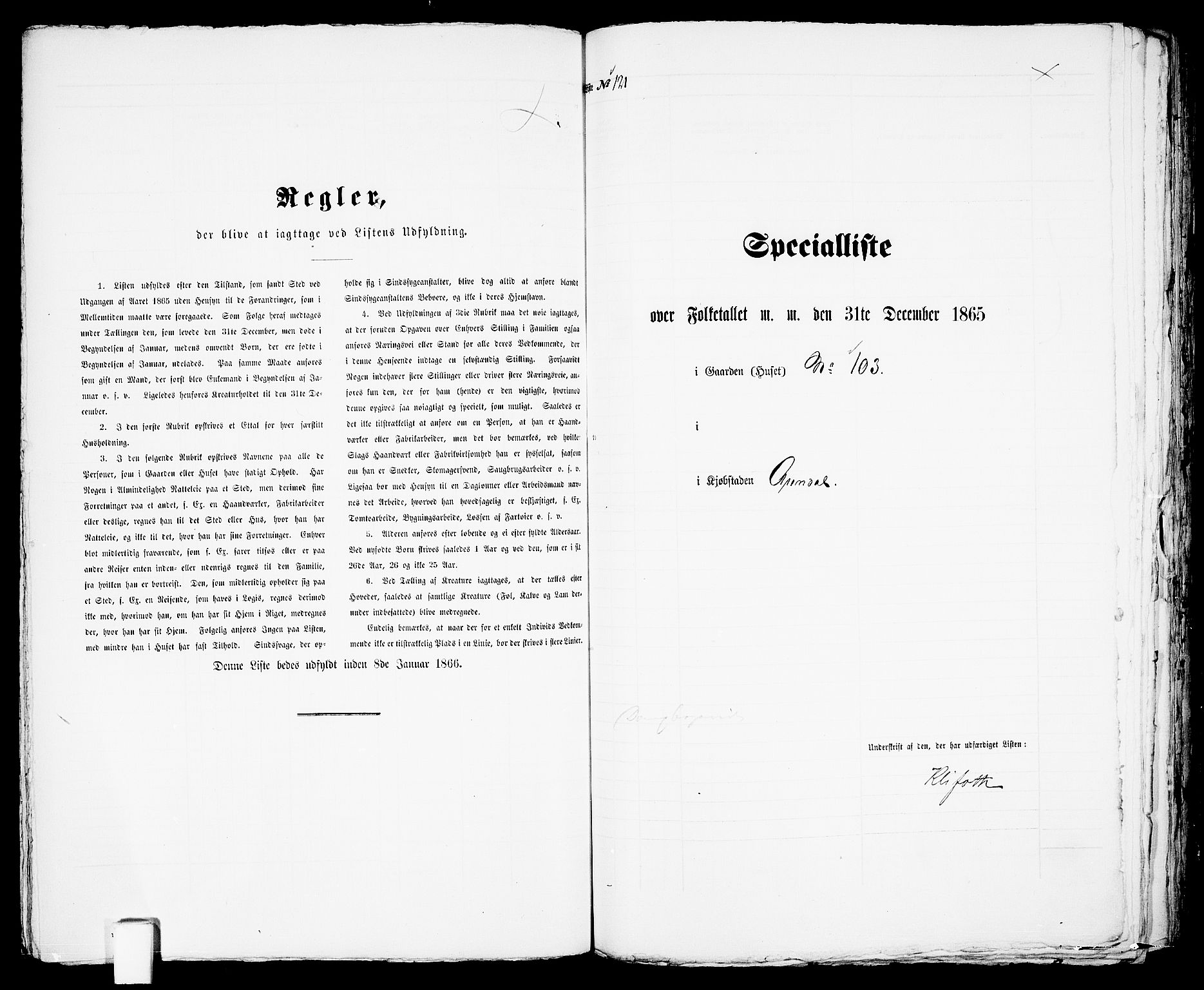 RA, Folketelling 1865 for 0903P Arendal prestegjeld, 1865, s. 247