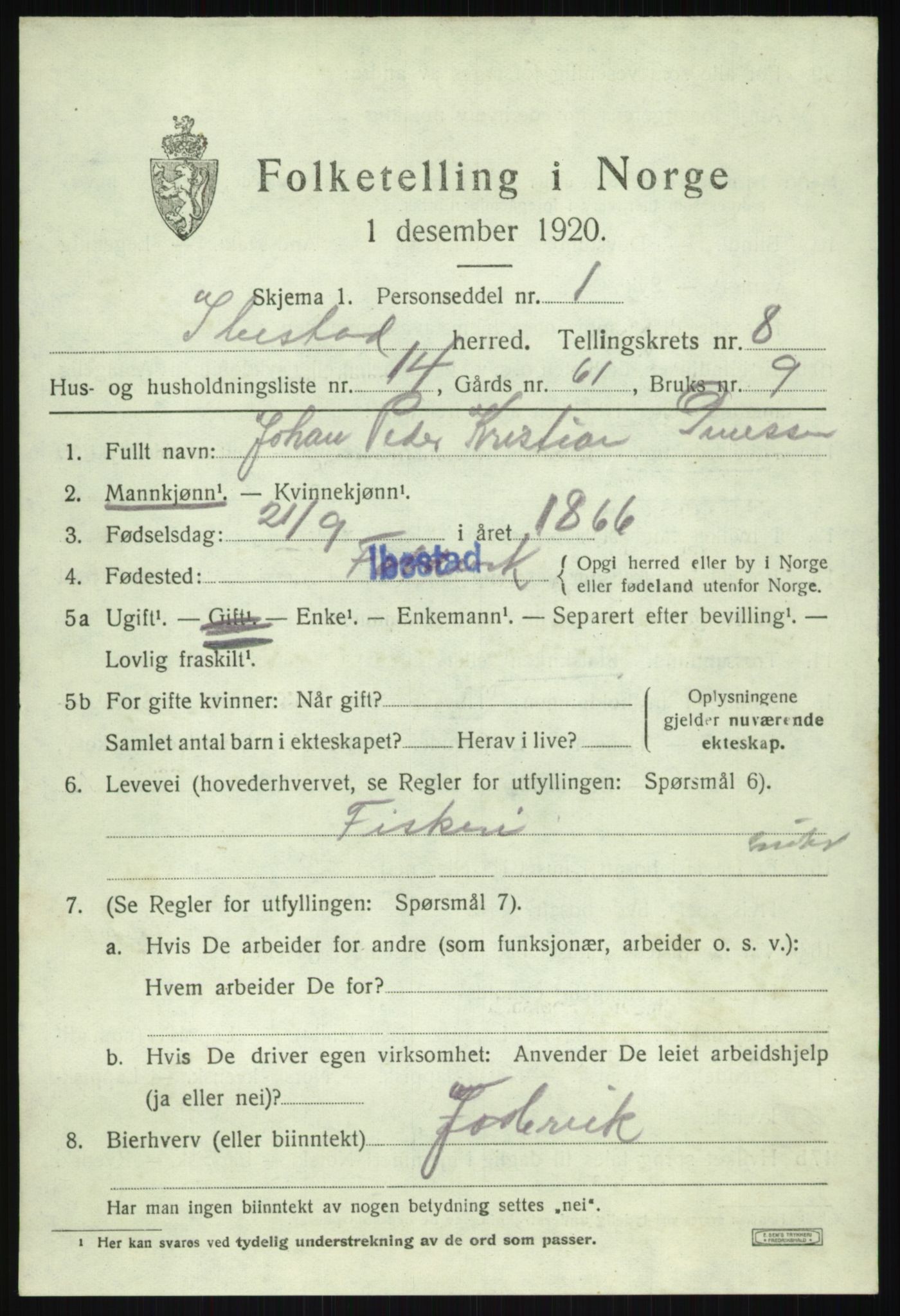SATØ, Folketelling 1920 for 1917 Ibestad herred, 1920, s. 5161