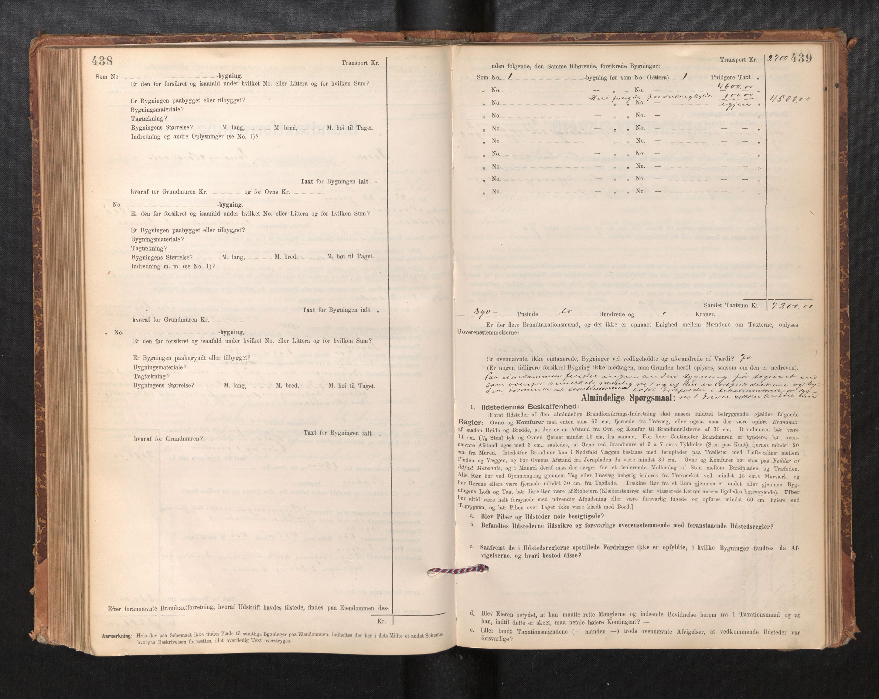 Lensmannen i Førde, AV/SAB-A-27401/0012/L0008: Branntakstprotokoll, skjematakst, 1895-1922, s. 438-439