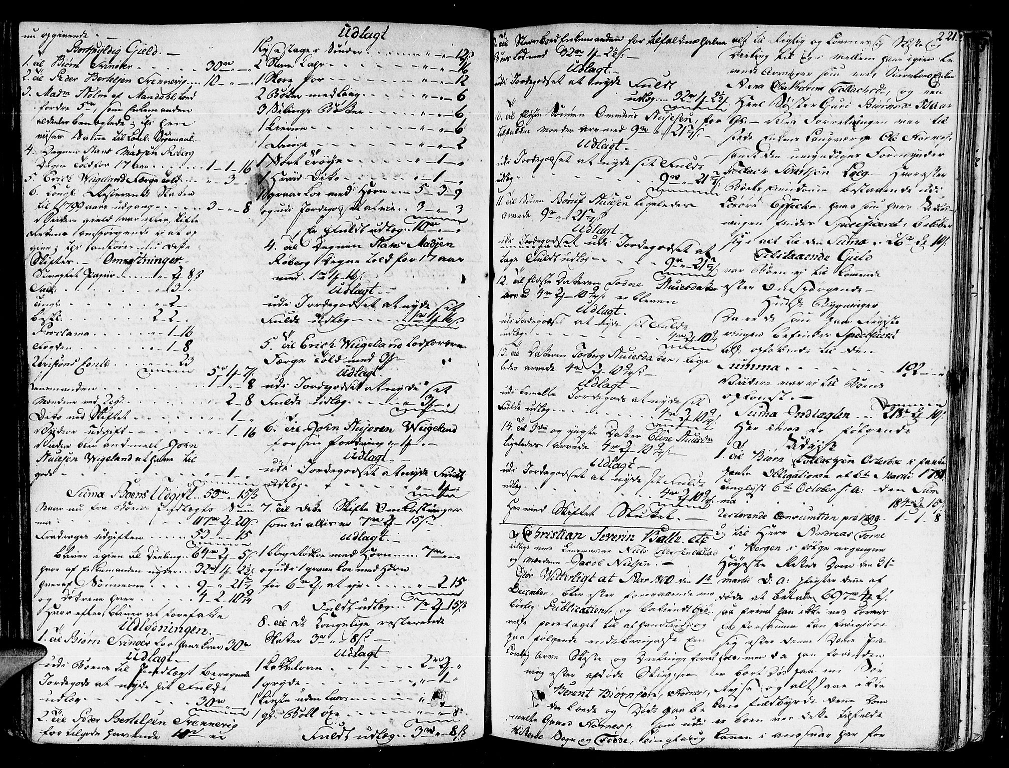 Lister sorenskriveri, AV/SAK-1221-0003/H/Hc/L0048: Skifteprotokoll nr 37a med register, 1799-1805, s. 220b-221a