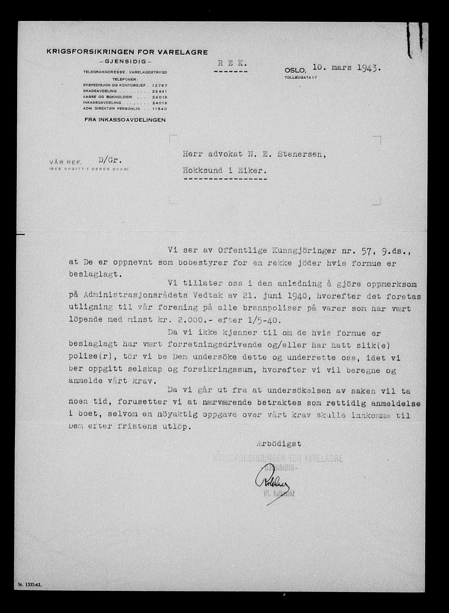 Justisdepartementet, Tilbakeføringskontoret for inndratte formuer, AV/RA-S-1564/H/Hc/Hcd/L0989: --, 1945-1947, s. 347