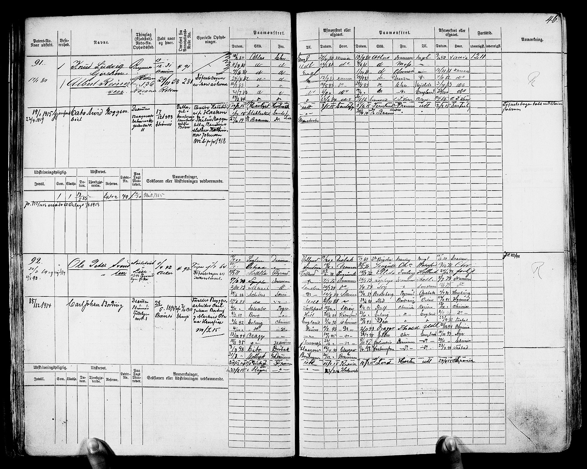 Drammen innrulleringsdistrikt, AV/SAKO-A-781/F/Fc/L0001: Hovedrulle, 1868, s. 49