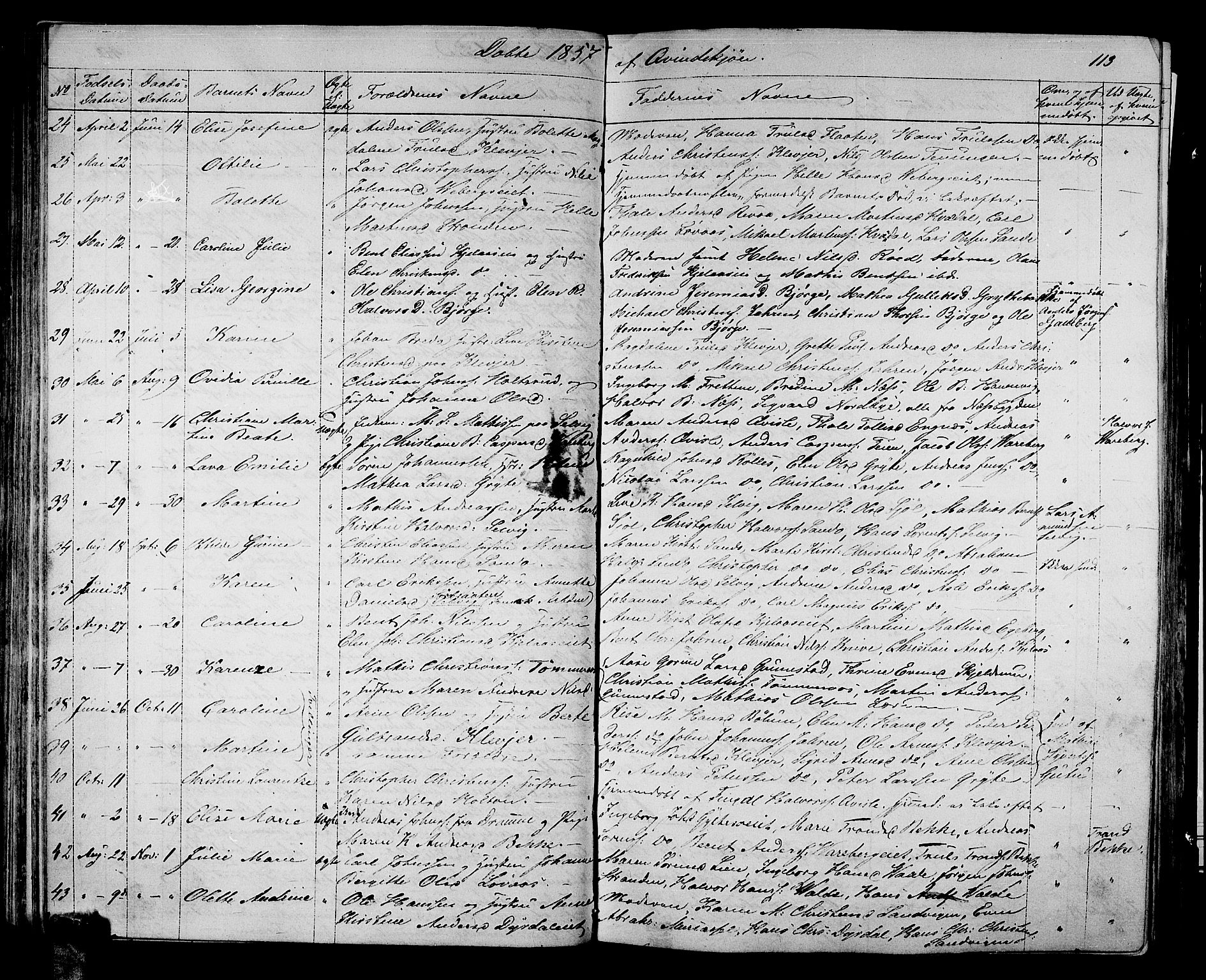 Sande Kirkebøker, AV/SAKO-A-53/G/Ga/L0002: Klokkerbok nr. 2, 1847-1863, s. 113