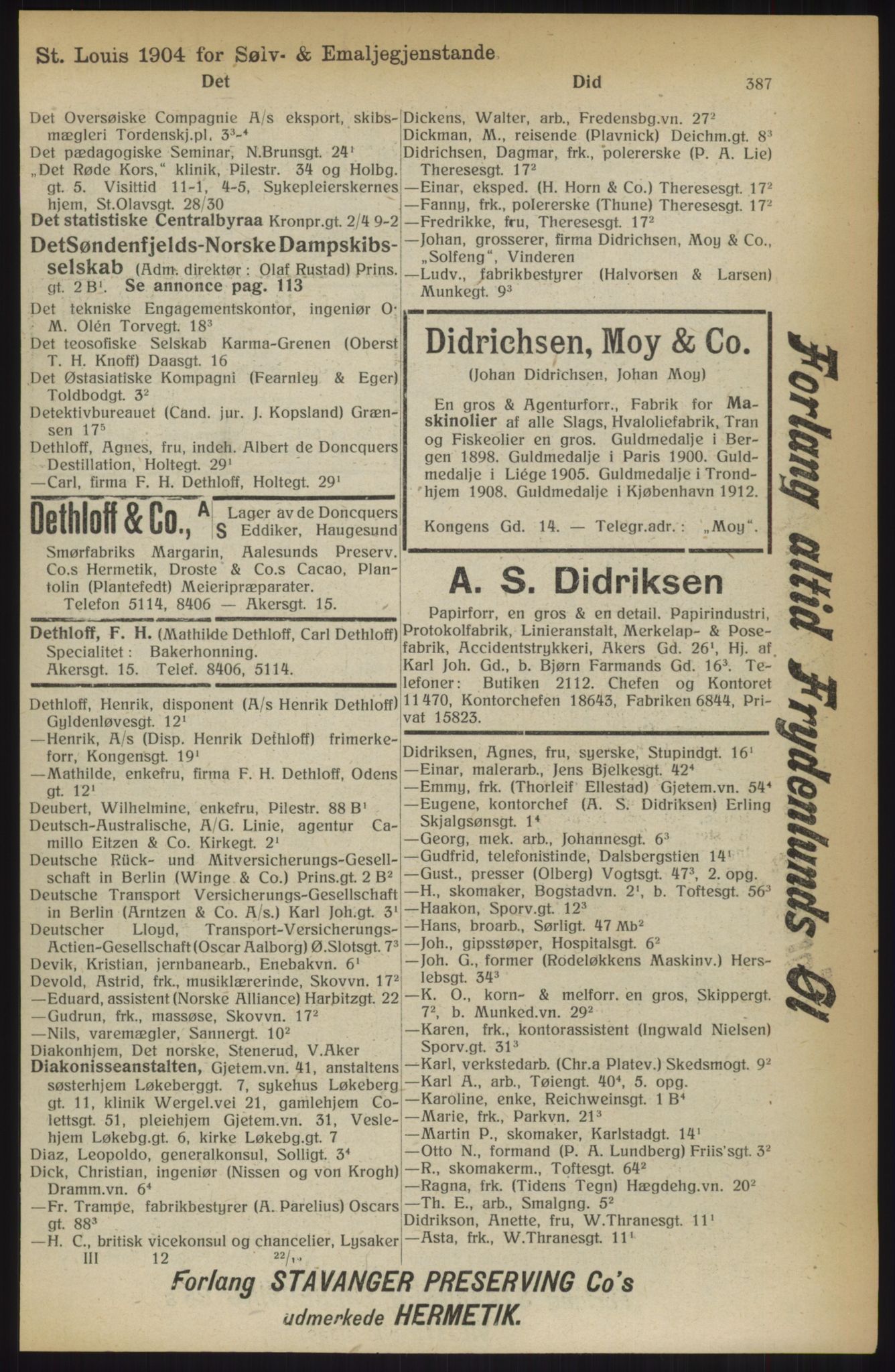 Kristiania/Oslo adressebok, PUBL/-, 1914, s. 387