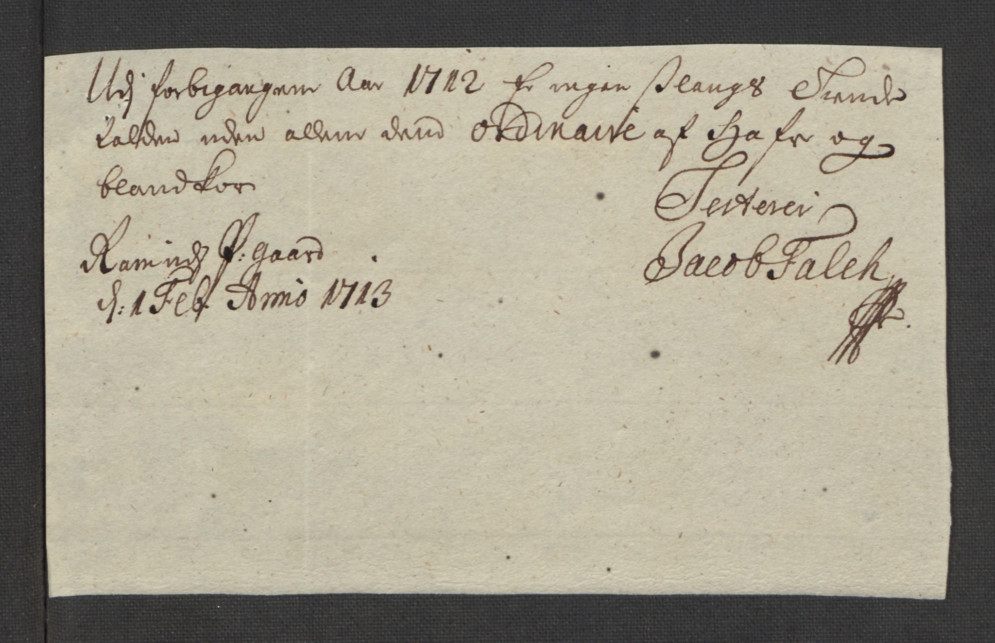 Rentekammeret inntil 1814, Reviderte regnskaper, Fogderegnskap, AV/RA-EA-4092/R32/L1877: Fogderegnskap Jarlsberg grevskap, 1712, s. 127