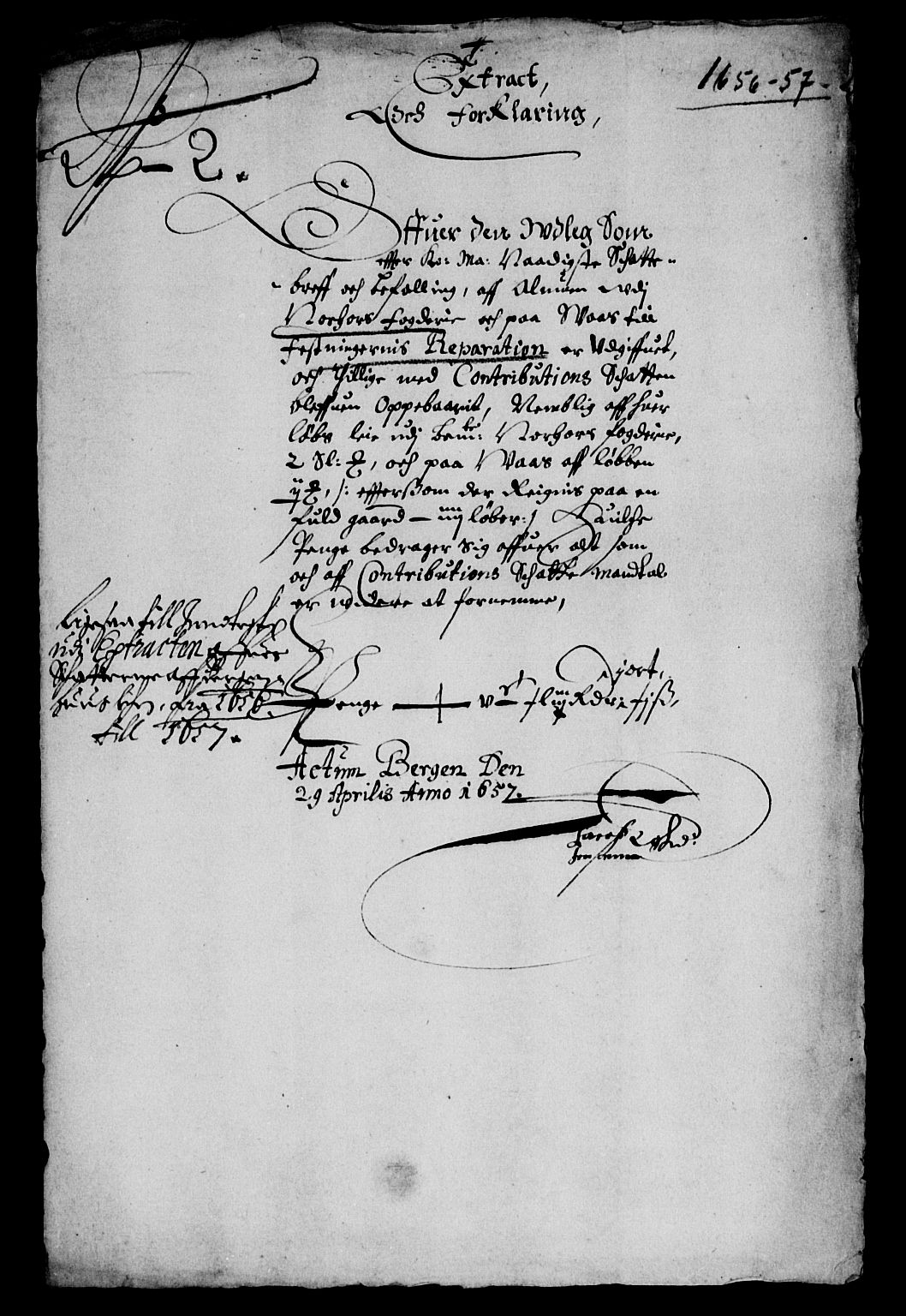 Rentekammeret inntil 1814, Reviderte regnskaper, Lensregnskaper, AV/RA-EA-5023/R/Rb/Rbt/L0134: Bergenhus len, 1656-1657