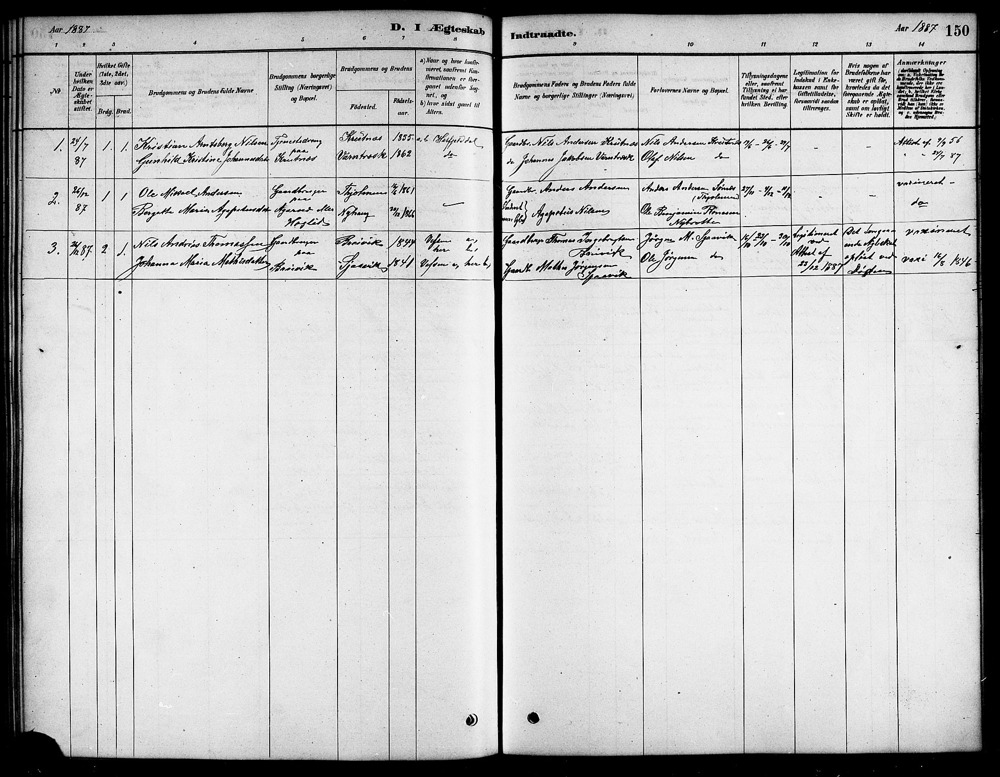 Ministerialprotokoller, klokkerbøker og fødselsregistre - Nordland, AV/SAT-A-1459/823/L0330: Klokkerbok nr. 823C02, 1879-1916, s. 150