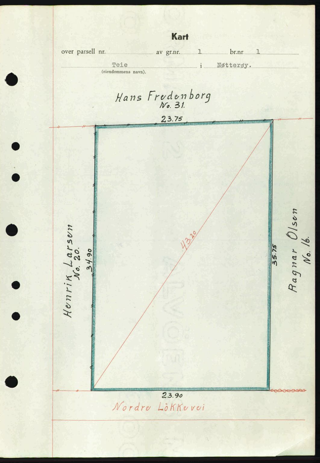 Tønsberg sorenskriveri, AV/SAKO-A-130/G/Ga/Gaa/L0014: Pantebok nr. A14, 1943-1944, Dagboknr: 2588/1943