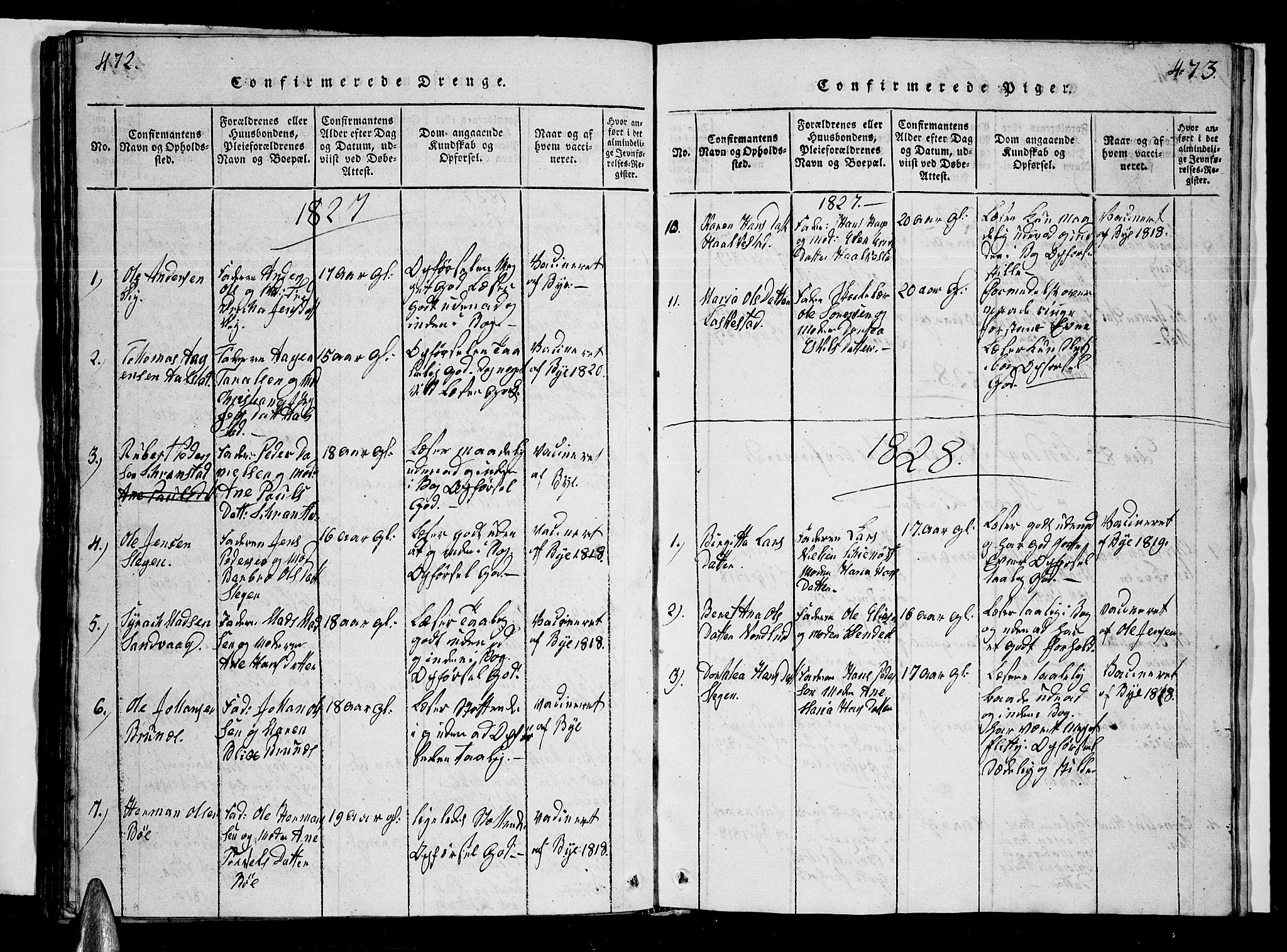 Ministerialprotokoller, klokkerbøker og fødselsregistre - Nordland, AV/SAT-A-1459/855/L0812: Klokkerbok nr. 855C01, 1821-1838, s. 472-473