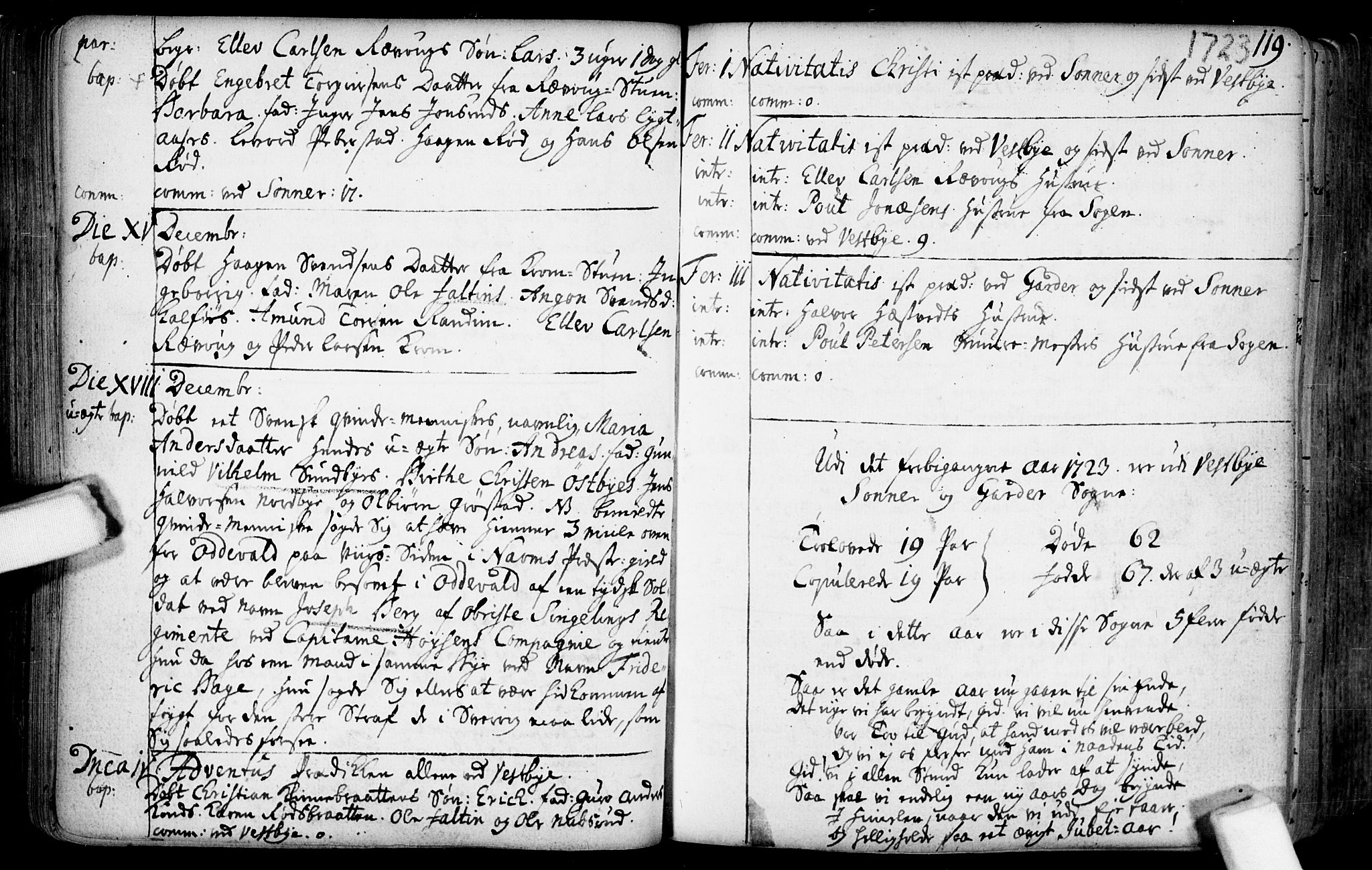 Vestby prestekontor Kirkebøker, AV/SAO-A-10893/F/Fa/L0001.b: Ministerialbok nr. I 1B, 1714-1759, s. 119