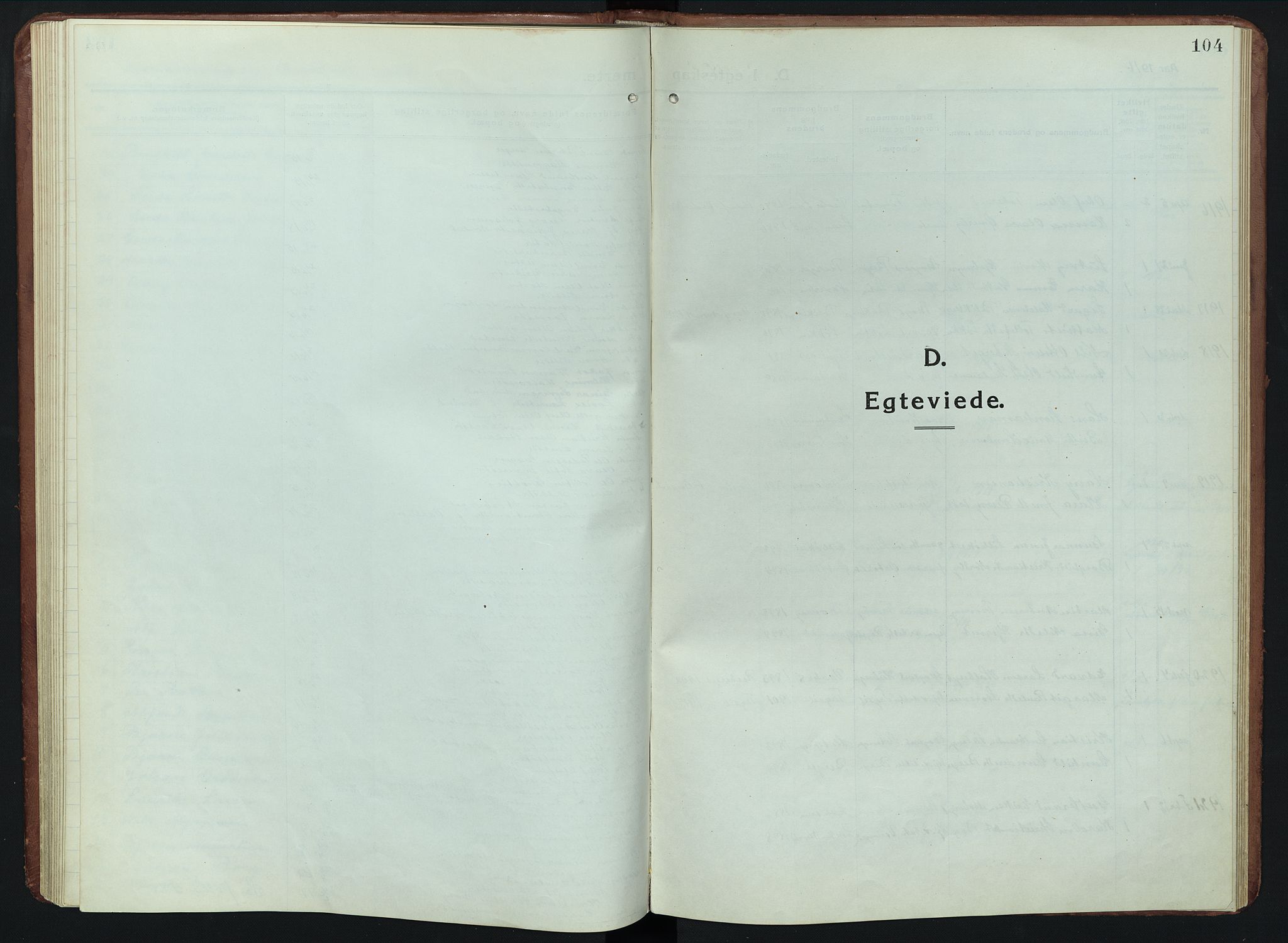 Elverum prestekontor, SAH/PREST-044/H/Ha/Hab/L0011: Klokkerbok nr. 11, 1915-1947, s. 104