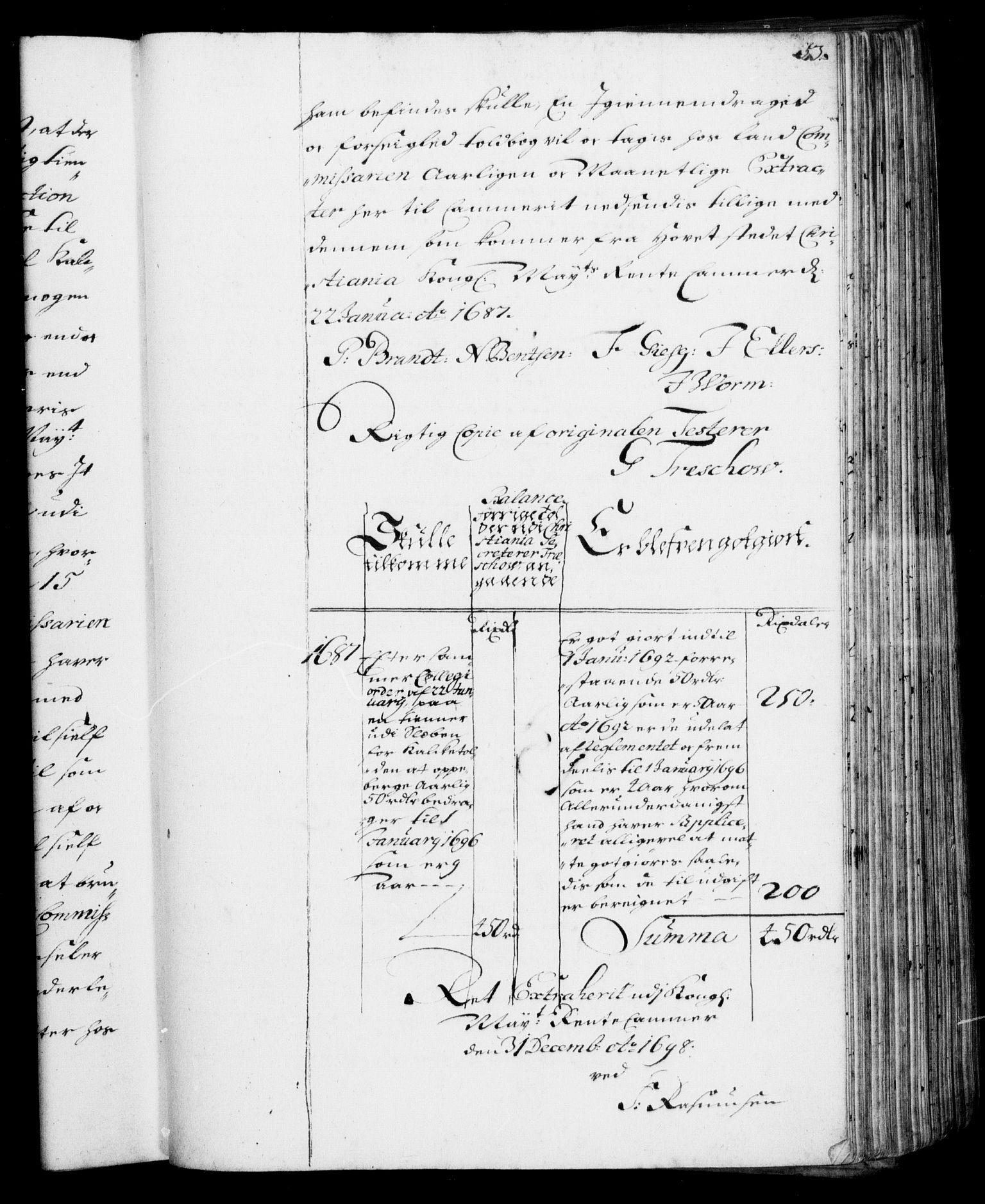 Rentekammeret, Kammerkanselliet, RA/EA-3111/G/Gf/Gfa/L0001: Resolusjonsprotokoll med register (merket RK 52.1), 1695-1706, s. 53