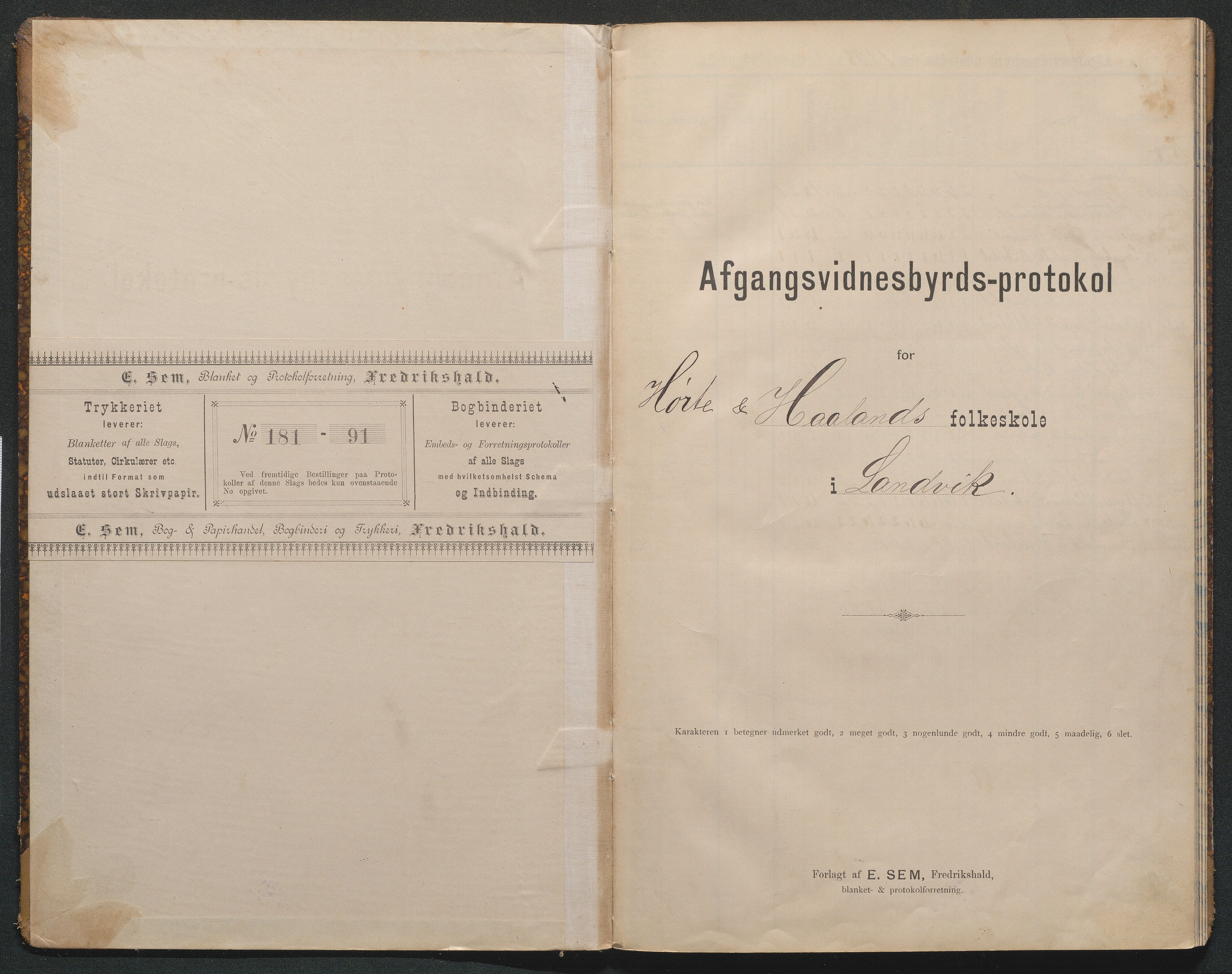 Landvik kommune, AAMA/KA0924-PK/19/L0004: Haaland og Hørte, protokoll avgangsvitnemål , 1898