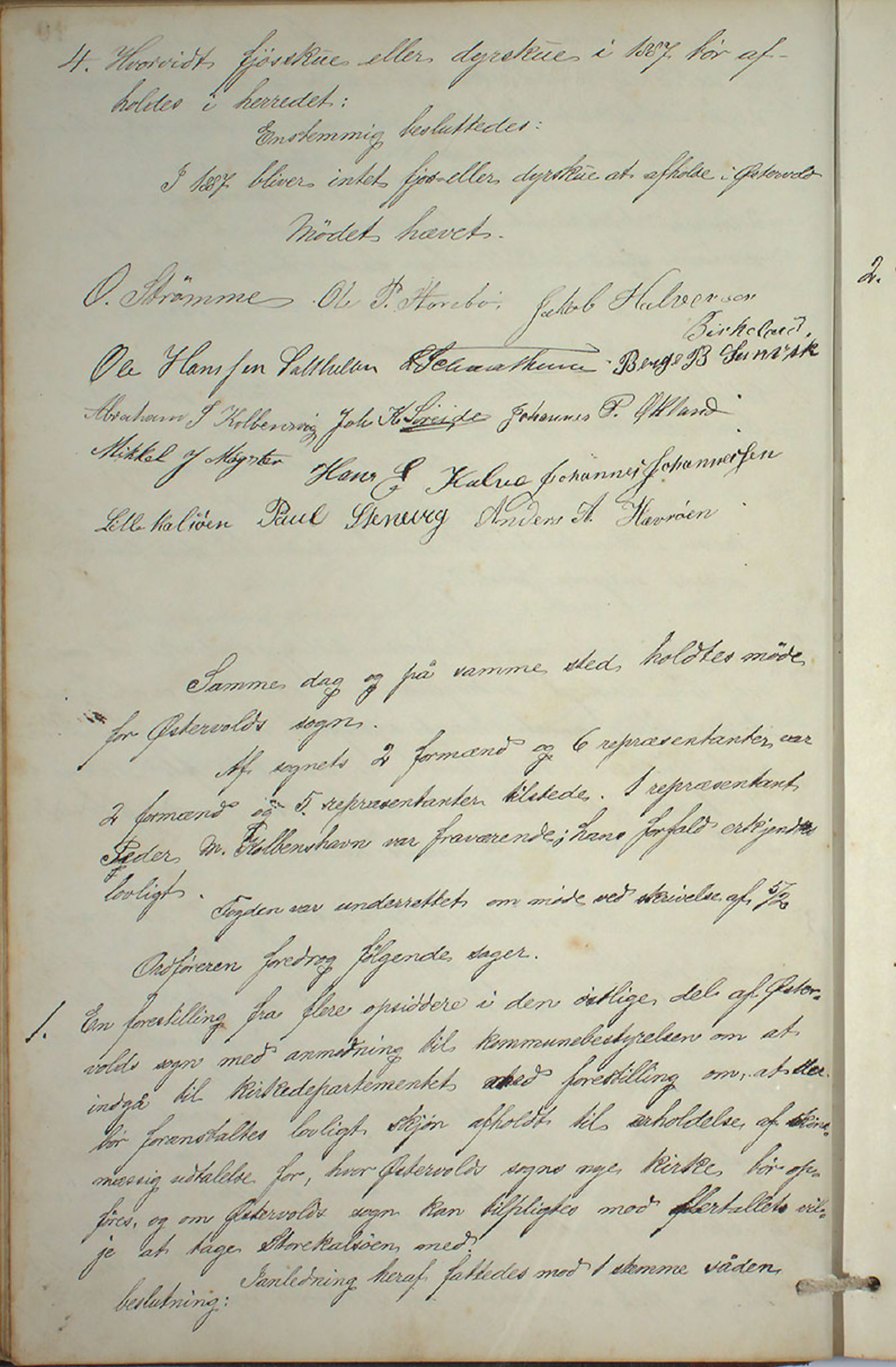 Austevoll kommune. Formannskapet, IKAH/1244-021/A/Aa/L0001: Forhandlingsprotokoll for heradstyret, 1886-1900, s. 39
