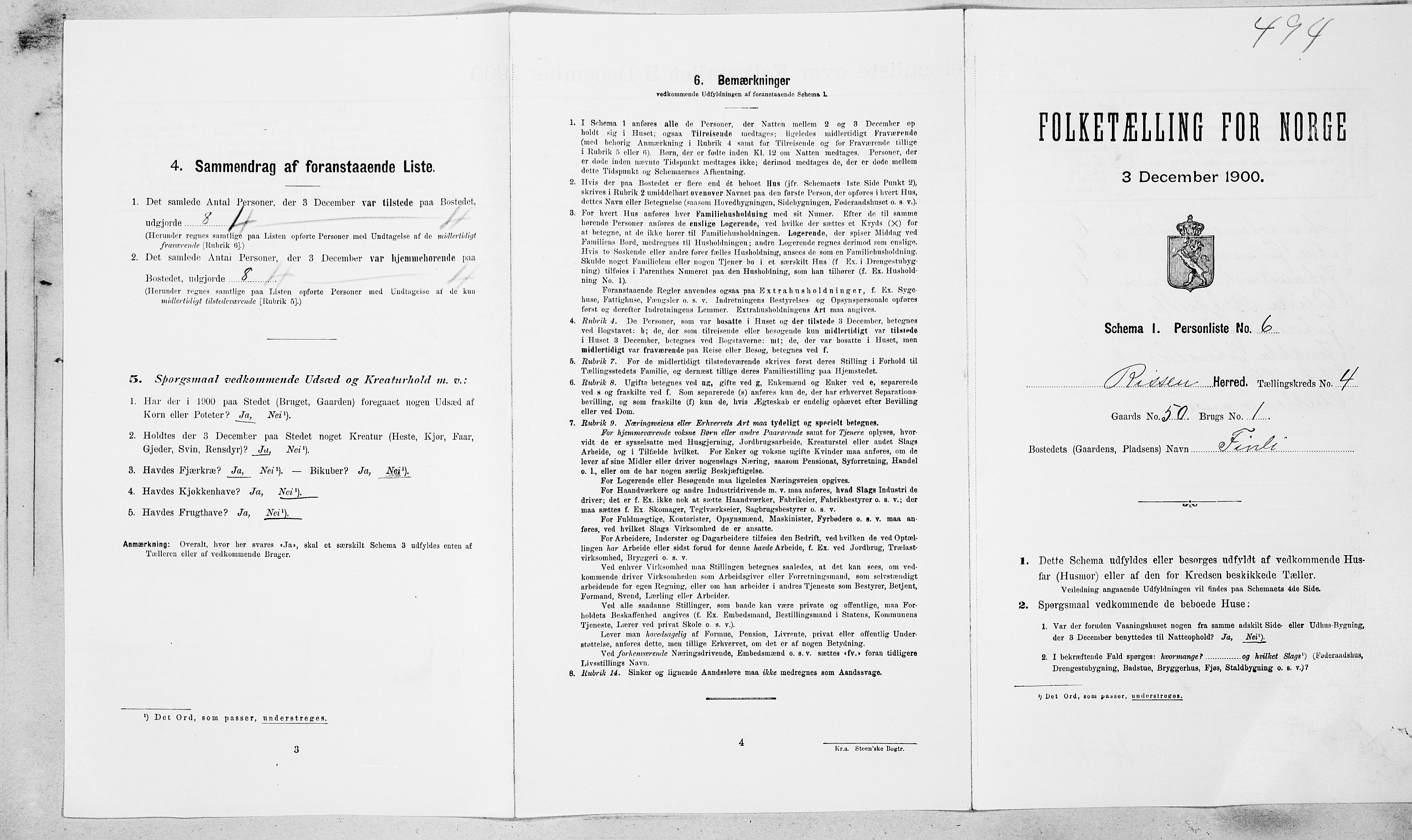 SAT, Folketelling 1900 for 1624 Rissa herred, 1900, s. 470