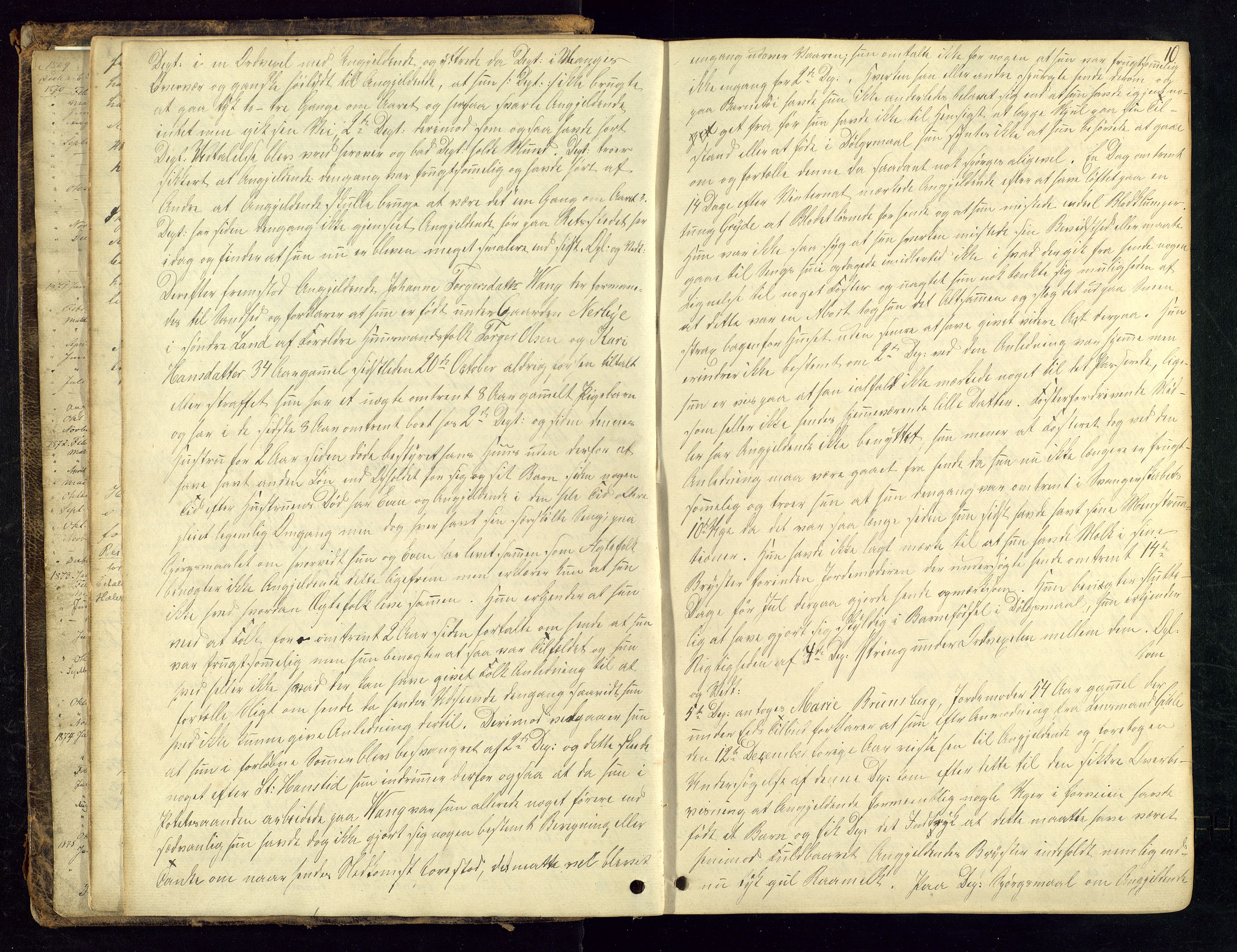 Toten tingrett, AV/SAH-TING-006/G/Gc/Gca/L0018: Ekstrarettsprotokoll - Østre og Vestre Toten, 1869-1876, s. 10