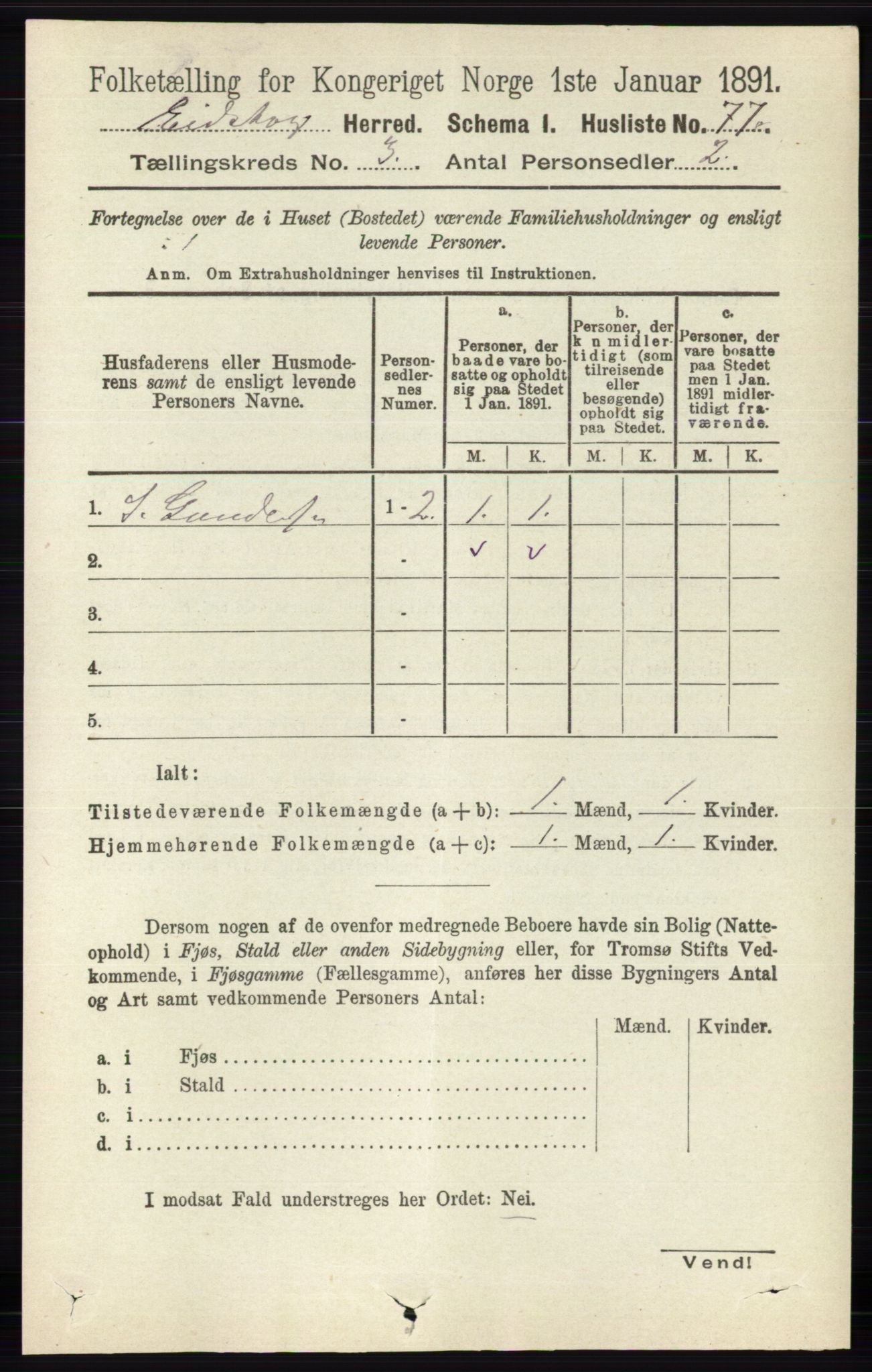 RA, Folketelling 1891 for 0420 Eidskog herred, 1891, s. 1065