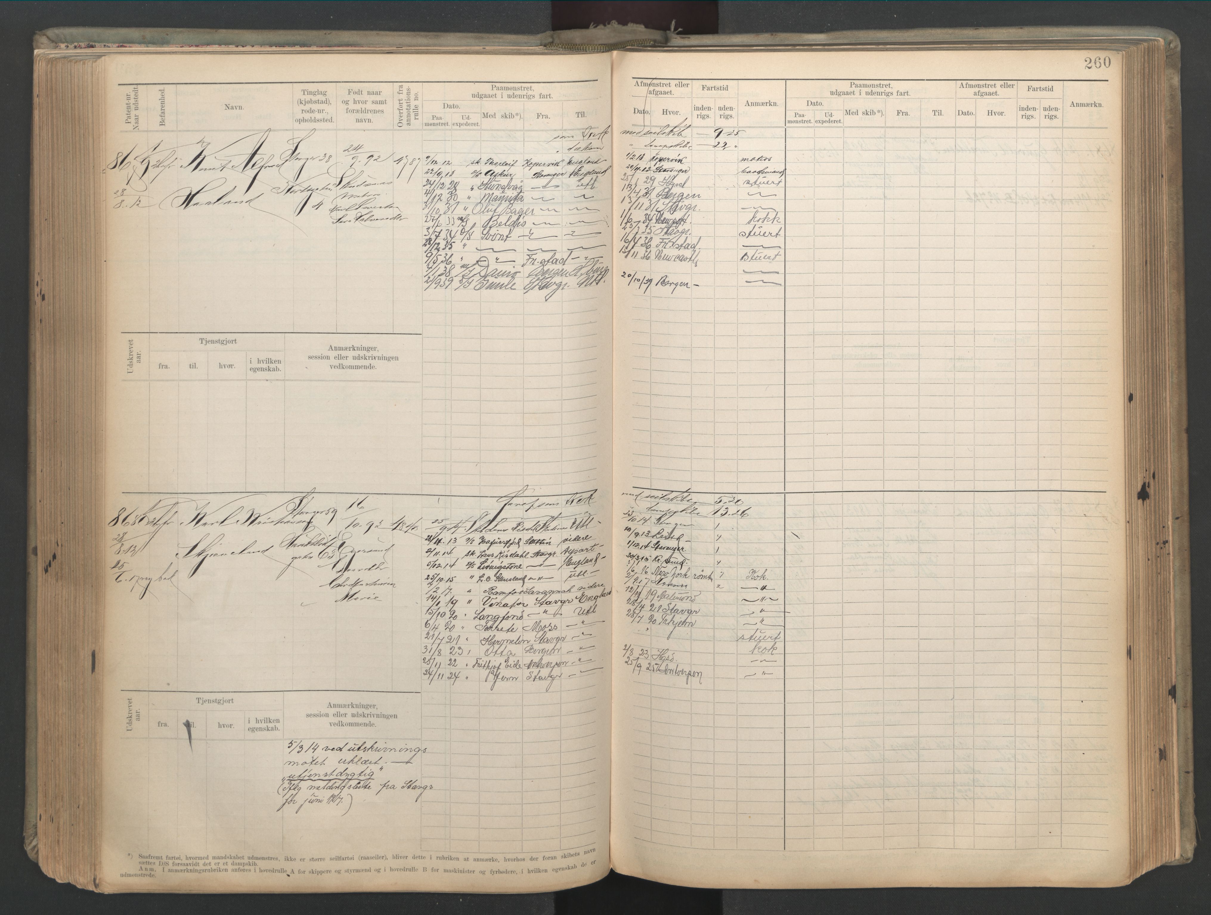Stavanger sjømannskontor, AV/SAST-A-102006/F/Fb/Fbb/L0023: Sjøfartshovedrulle patnentnr. 8161-8904 (dublett), 1903, s. 264