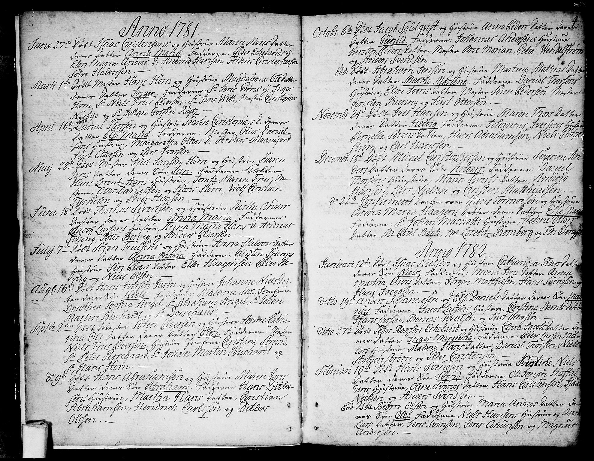 Larvik kirkebøker, SAKO/A-352/F/Fb/L0001: Ministerialbok nr. II 1, 1779-1817, s. 4