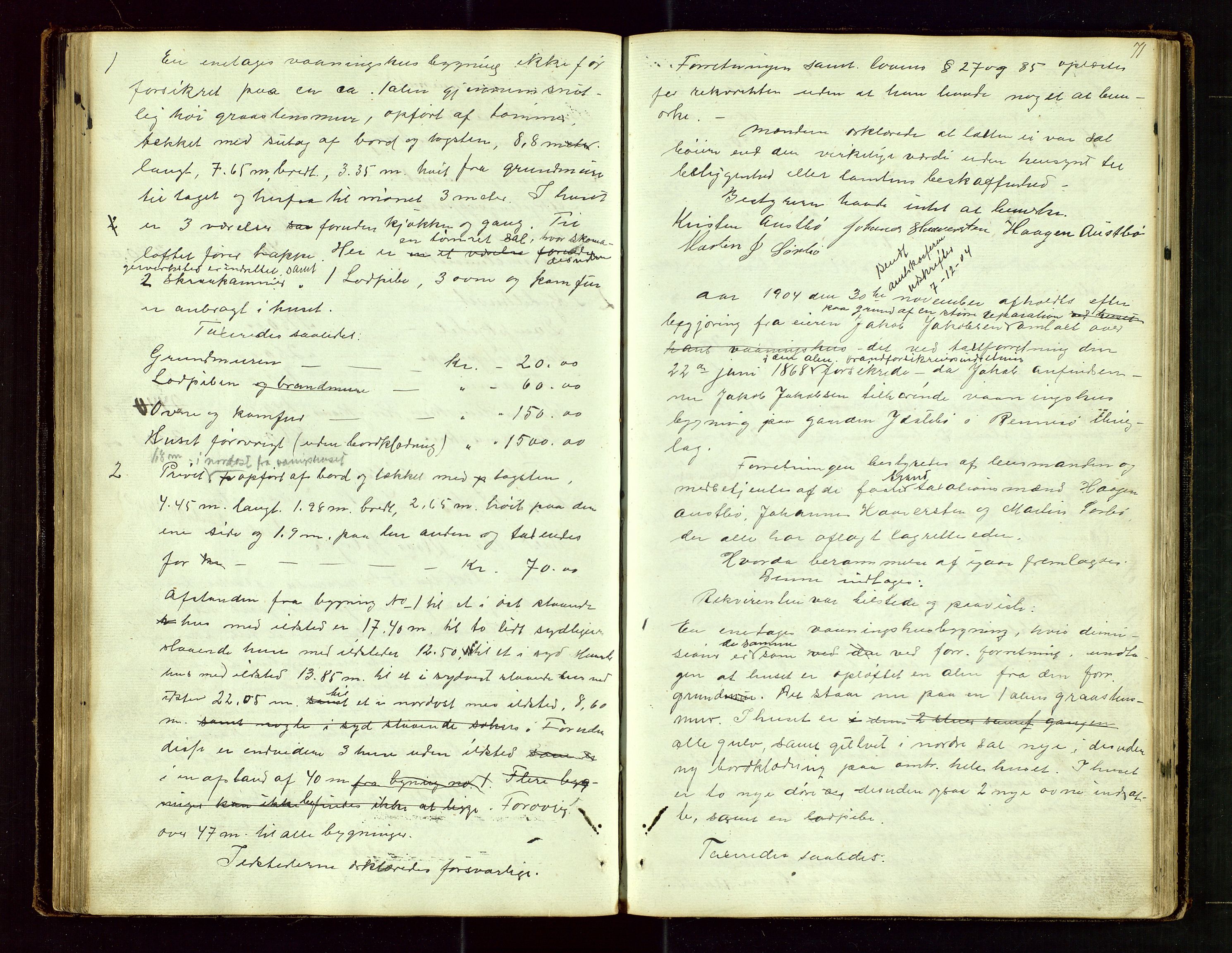 Rennesøy lensmannskontor, AV/SAST-A-100165/Goa/L0001: "Brandtaxations-Protocol for Rennesøe Thinglag", 1846-1923, s. 70b-71a