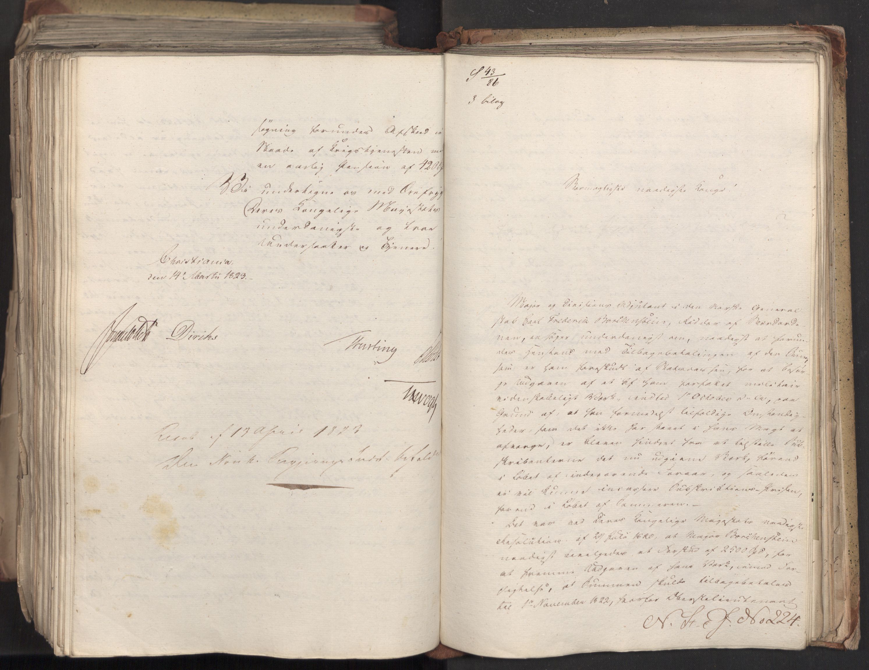 Statsrådsavdelingen i Stockholm, AV/RA-S-1003/D/Da/L0033: Regjeringsinnstillinger nr. 1-274, 1823, s. 570