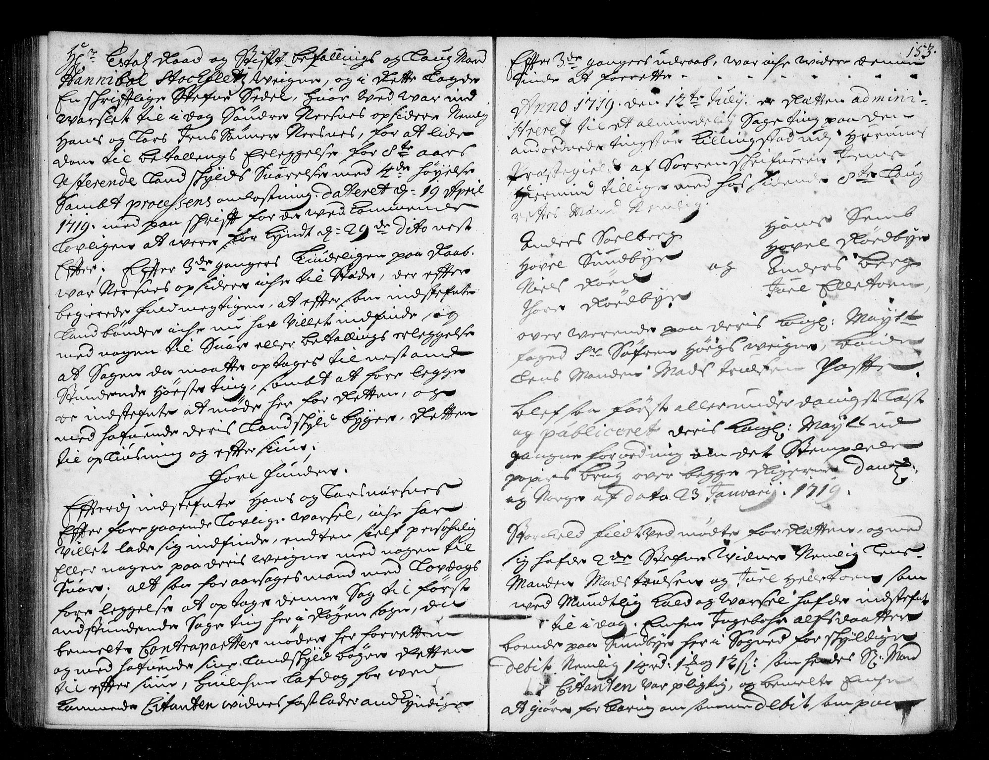 Lier, Røyken og Hurum sorenskriveri, AV/SAKO-A-89/F/Fa/L0044: Tingbok, 1716-1721, s. 153