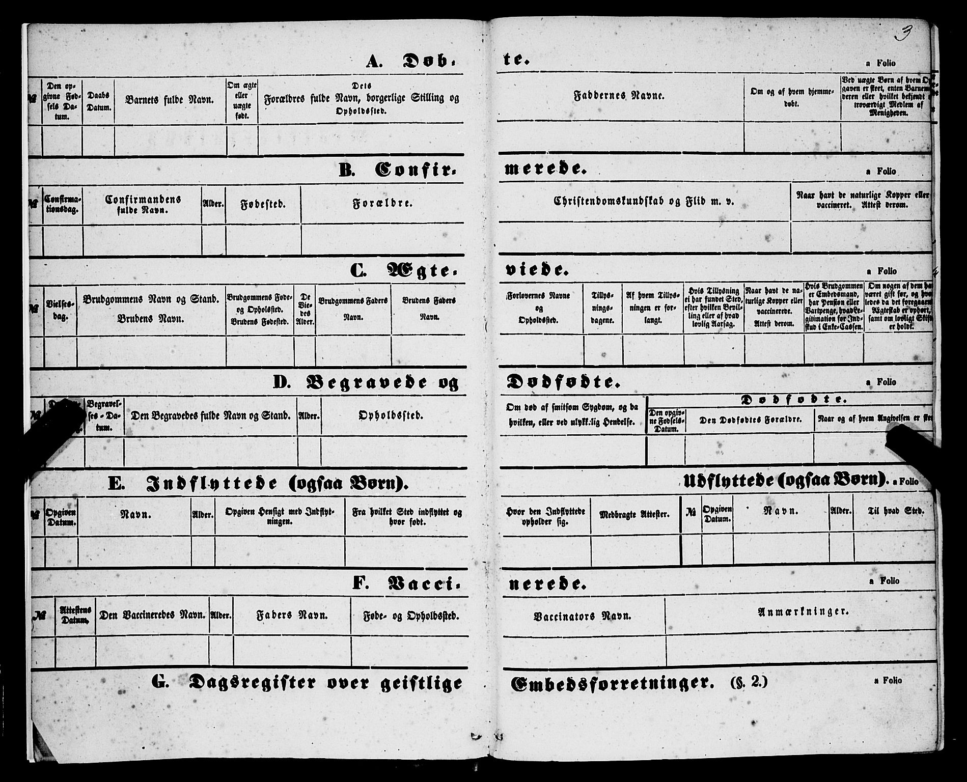 Korskirken sokneprestembete, SAB/A-76101/H/Haa/L0035: Ministerialbok nr. D 2, 1852-1867, s. 3