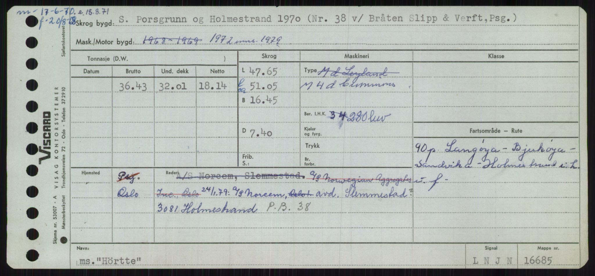 Sjøfartsdirektoratet med forløpere, Skipsmålingen, RA/S-1627/H/Ha/L0003/0001: Fartøy, Hilm-Mar / Fartøy, Hilm-Kol, s. 201