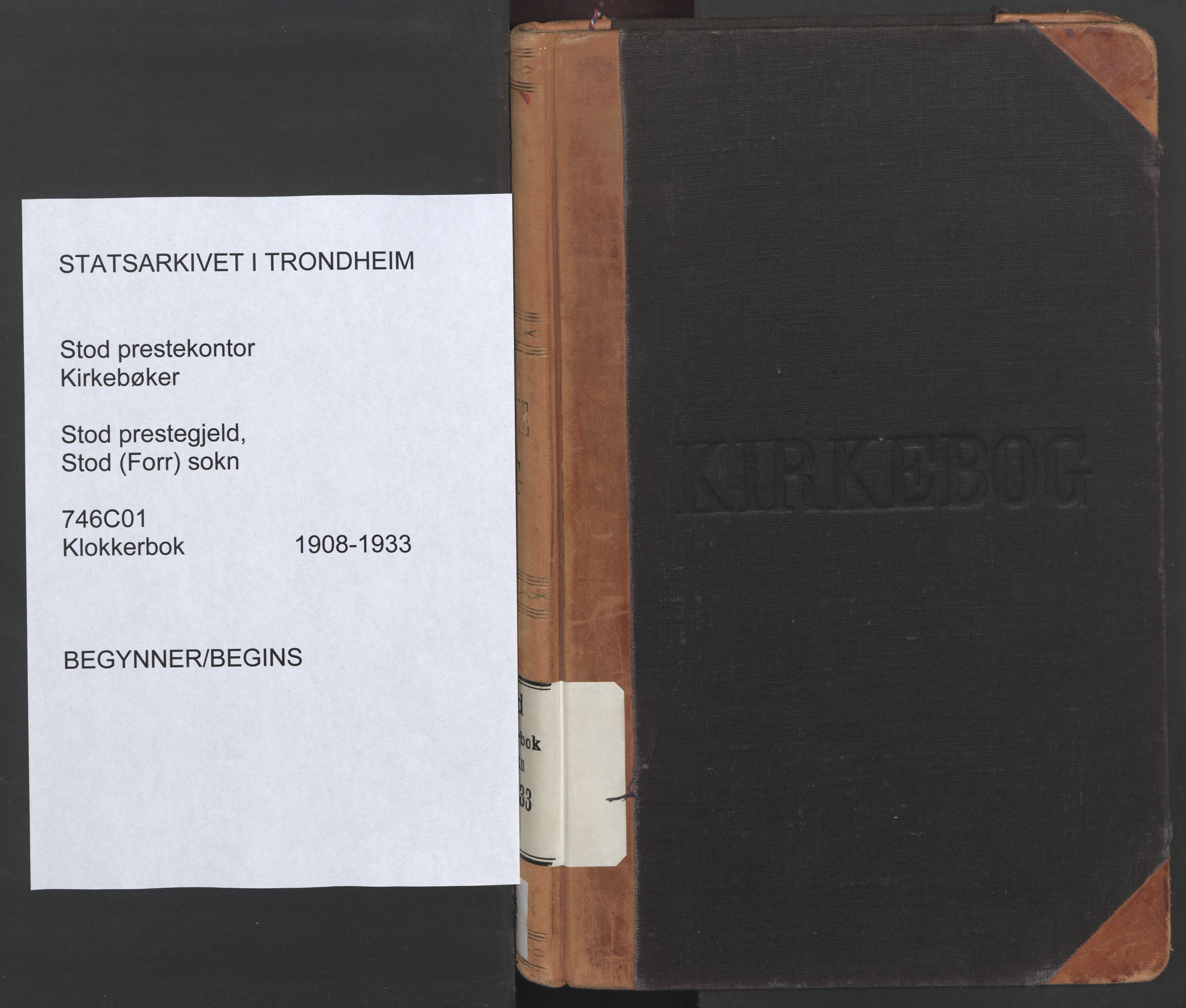 Ministerialprotokoller, klokkerbøker og fødselsregistre - Nord-Trøndelag, SAT/A-1458/746/L0455: Klokkerbok nr. 746C01, 1908-1933