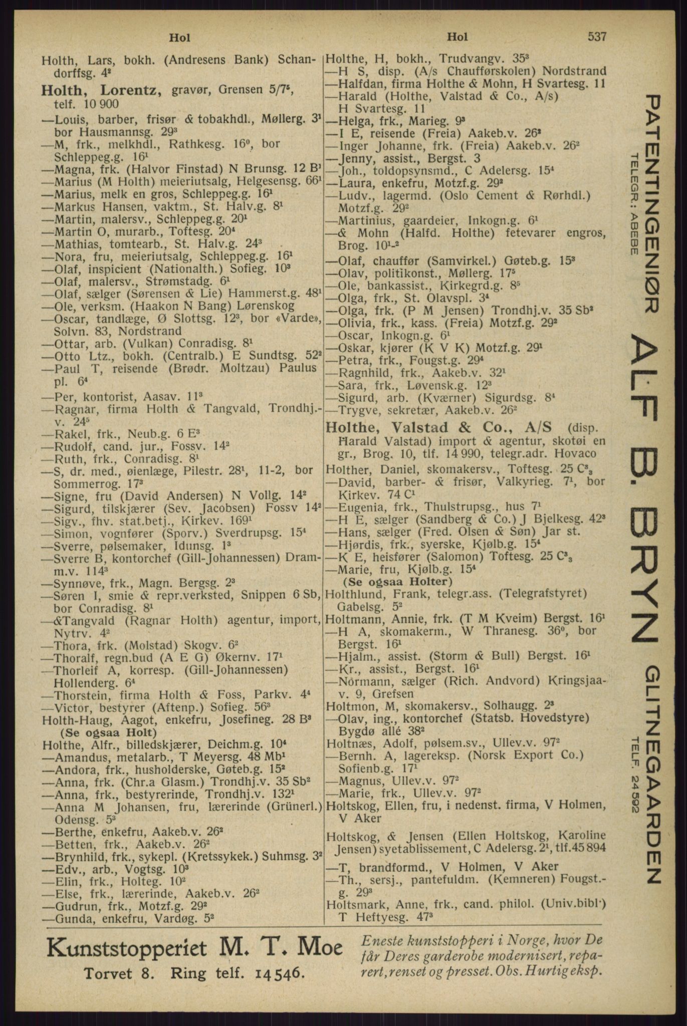 Kristiania/Oslo adressebok, PUBL/-, 1929, s. 537