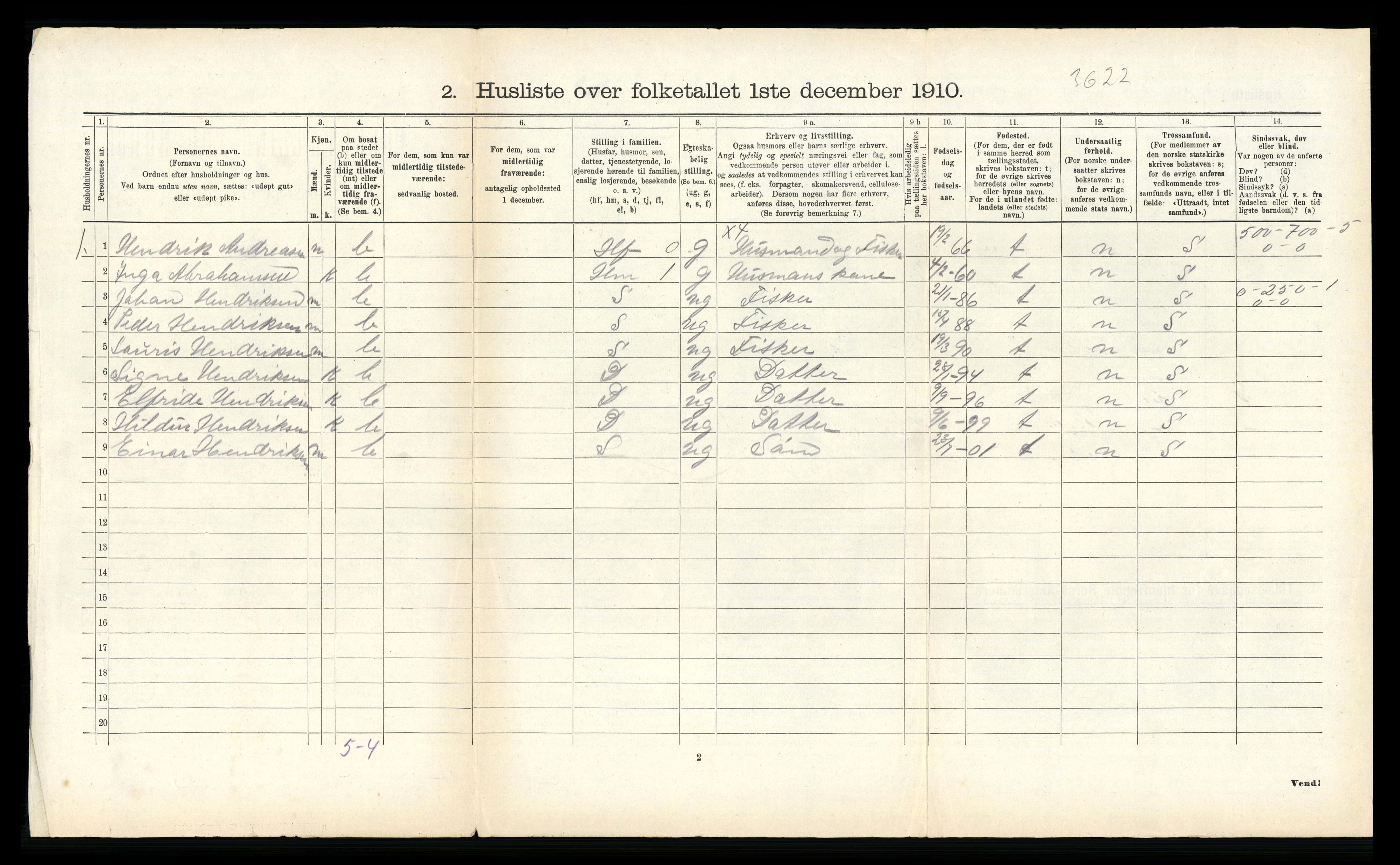 RA, Folketelling 1910 for 1860 Buksnes herred, 1910, s. 643