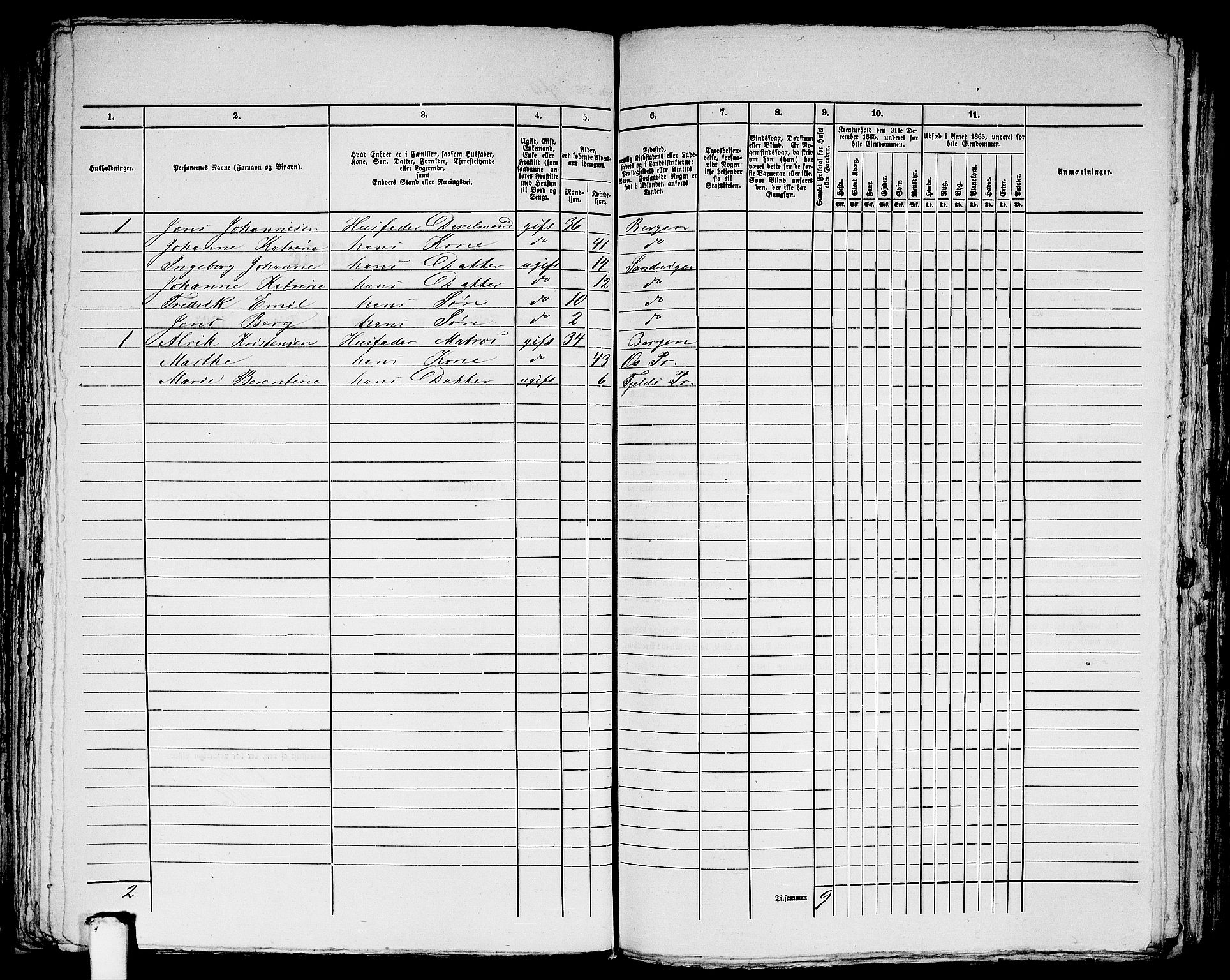 RA, Folketelling 1865 for 1281L Bergen Landdistrikt, Domkirkens landsokn og Korskirkens landsokn, 1865, s. 130