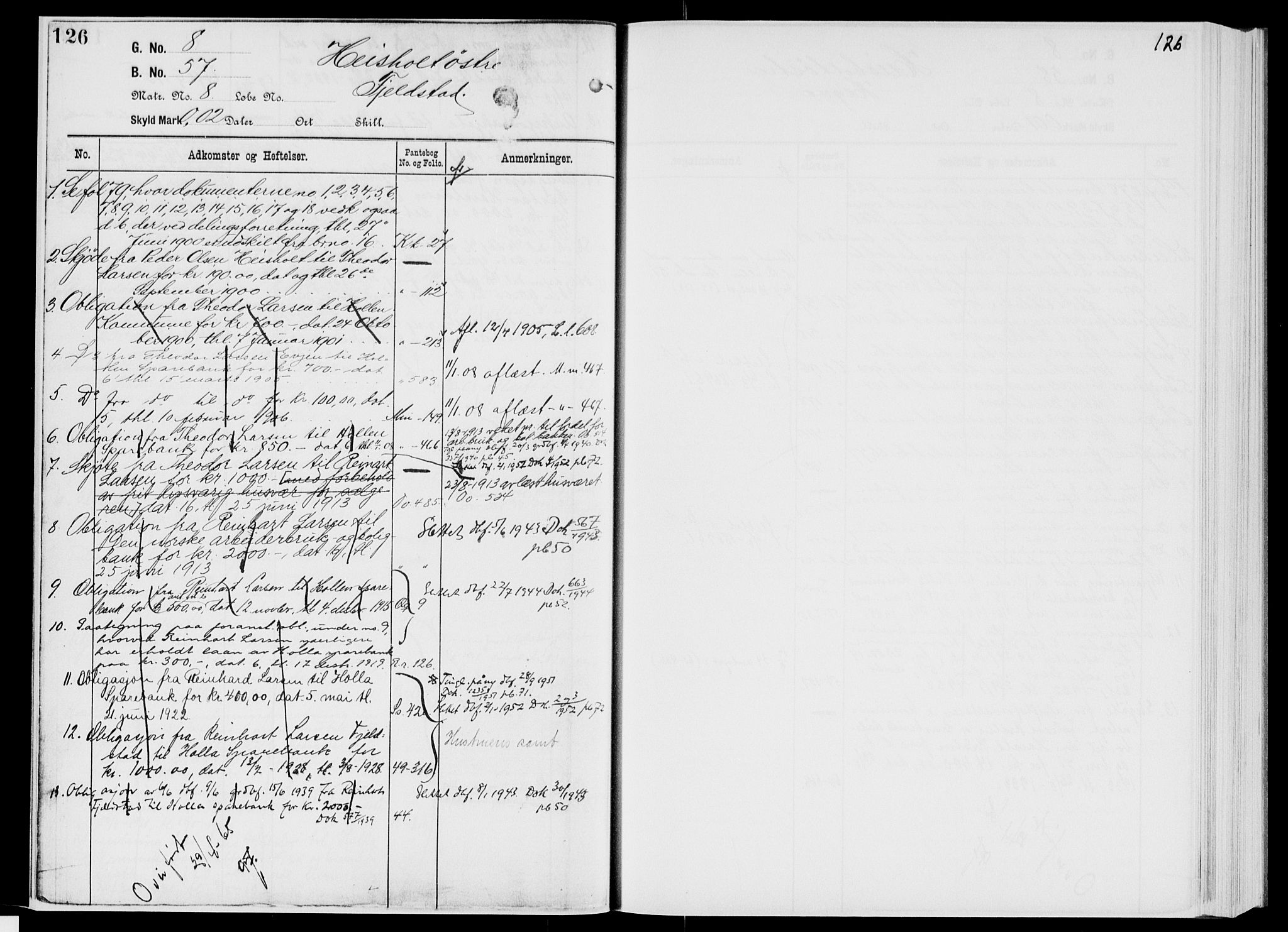 Nedre Telemark sorenskriveri, SAKO/A-135/G/Gb/Gbg/L0001: Panteregister nr. VII 1, s. 126