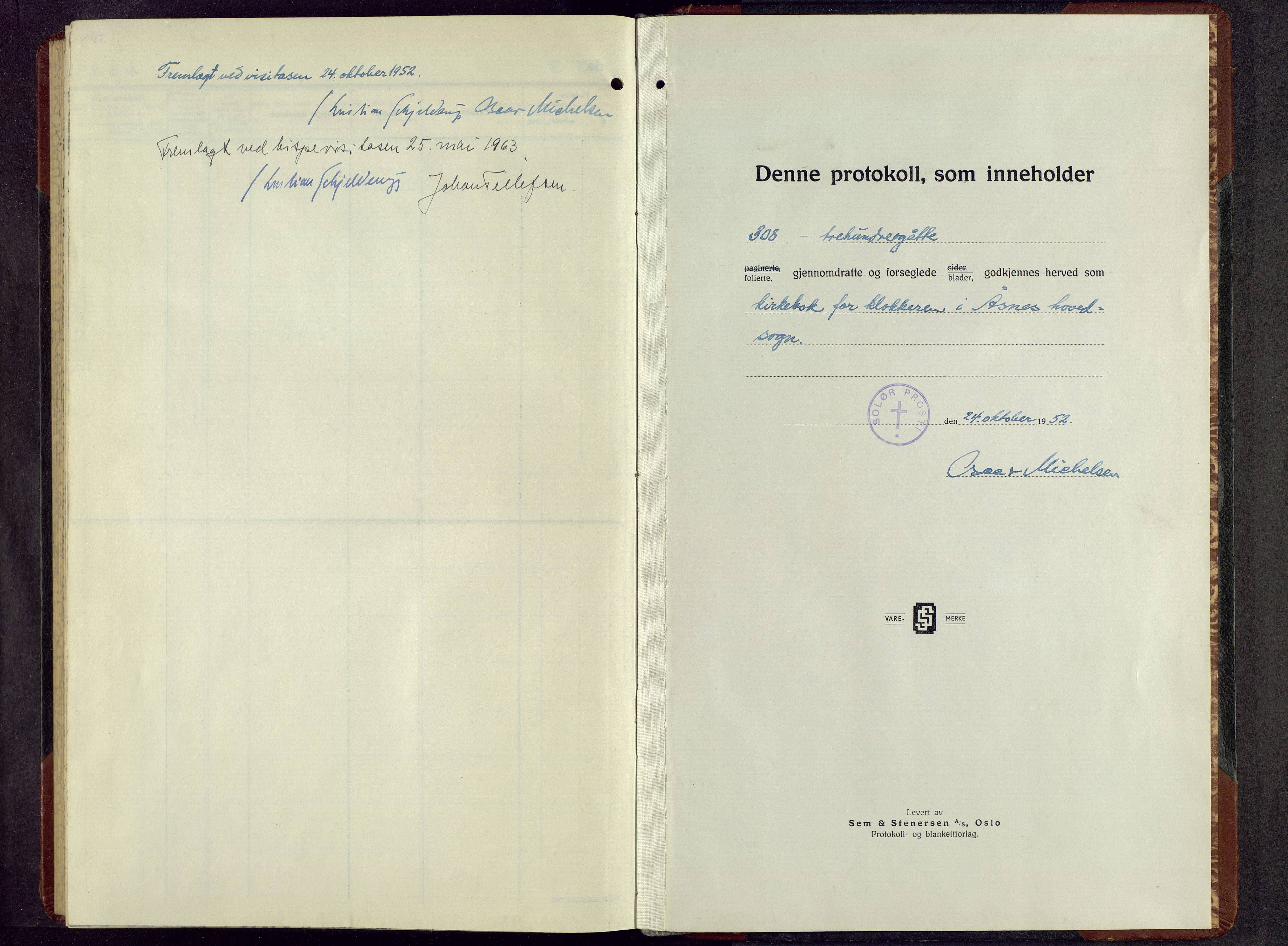 Åsnes prestekontor, SAH/PREST-042/H/Ha/Hab/L0010: Klokkerbok nr. 10, 1941-1962