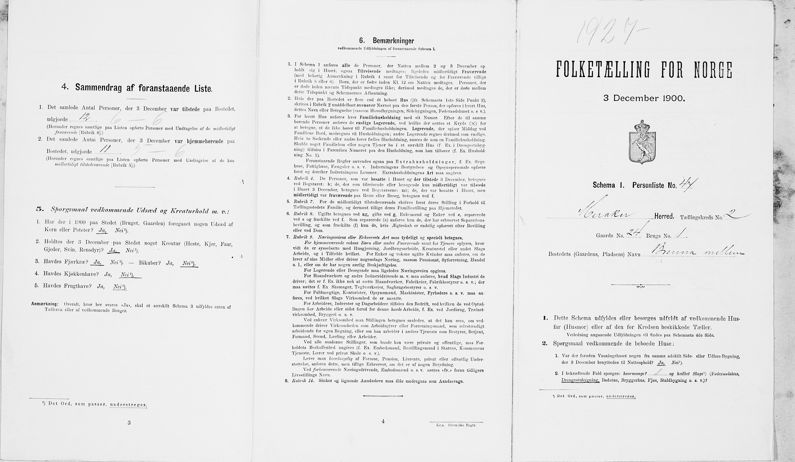 SAT, Folketelling 1900 for 1711 Meråker herred, 1900, s. 290