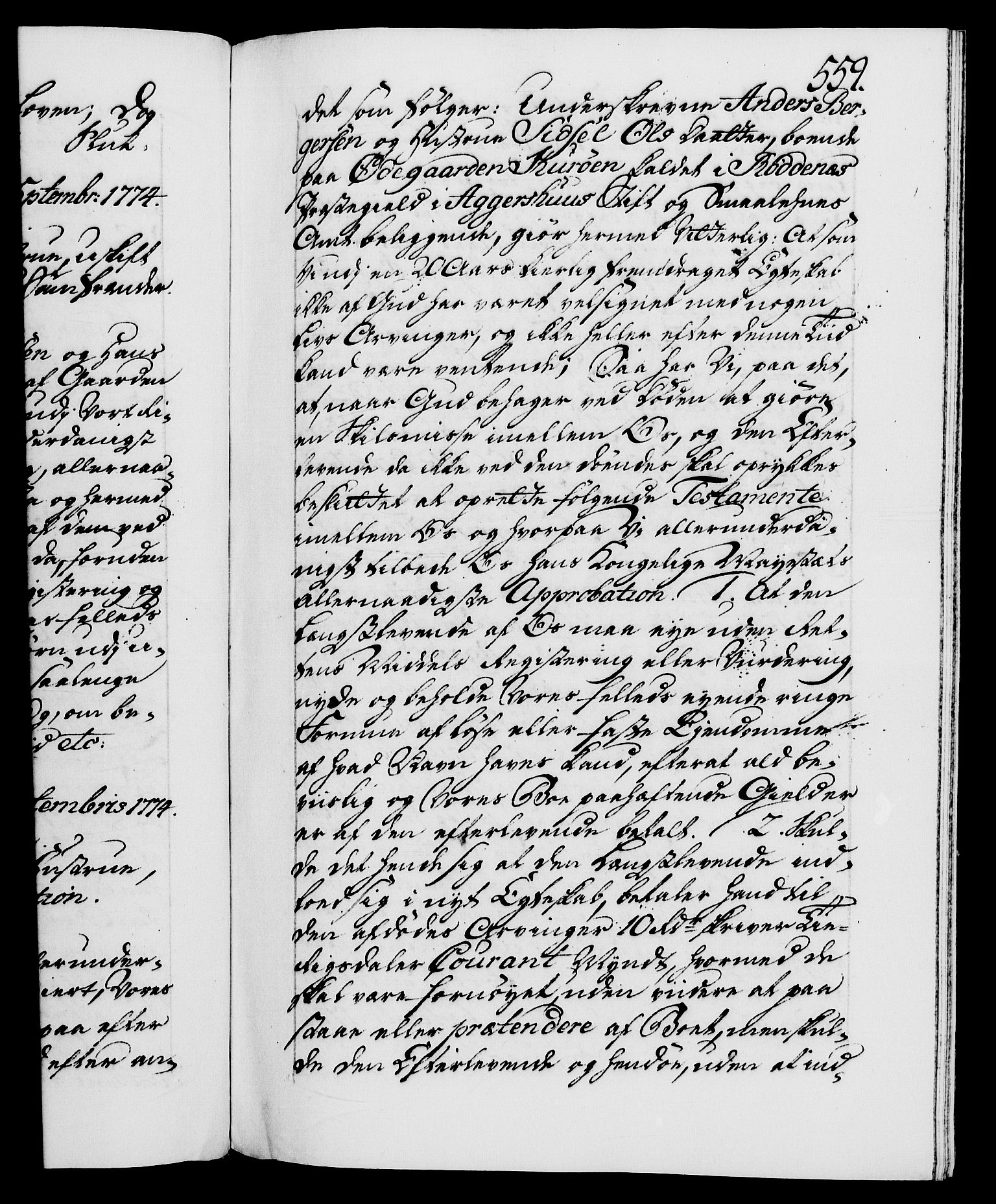 Danske Kanselli 1572-1799, RA/EA-3023/F/Fc/Fca/Fcaa/L0046: Norske registre, 1773-1775, s. 559a