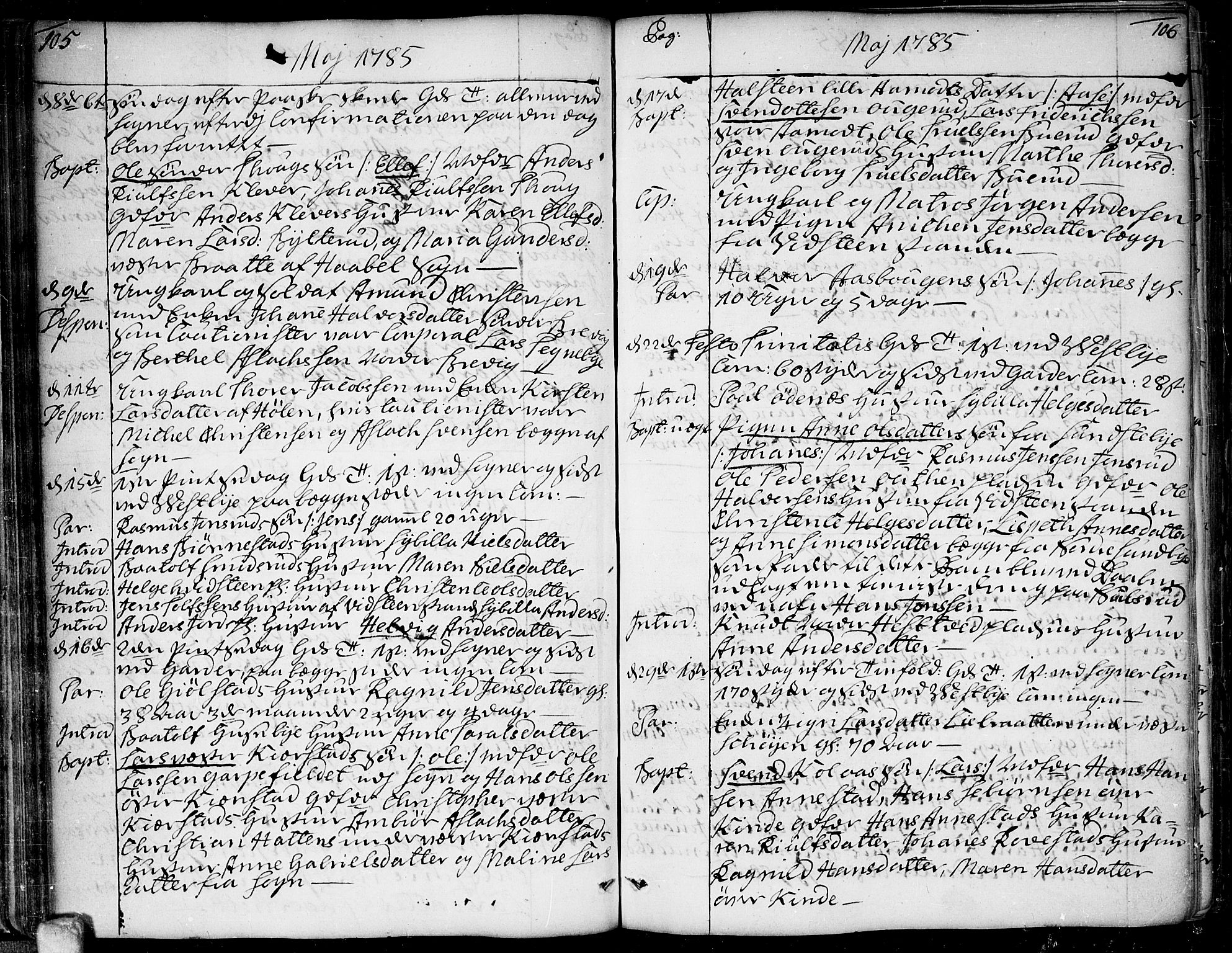 Vestby prestekontor Kirkebøker, AV/SAO-A-10893/F/Fa/L0003: Ministerialbok nr. I 3, 1779-1796, s. 105-106