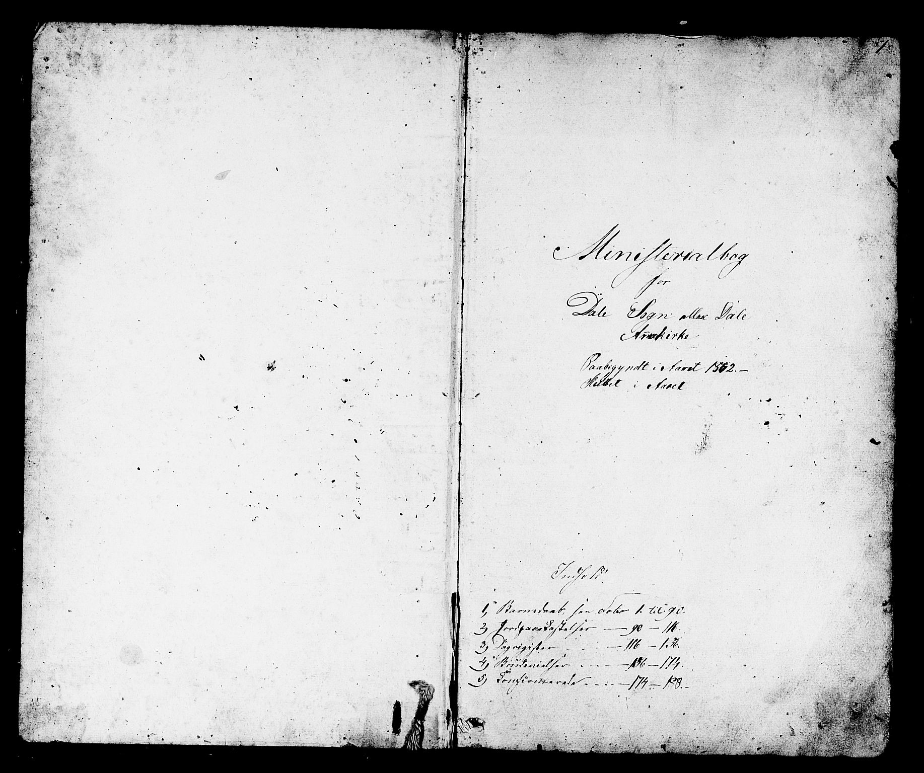 Fjaler sokneprestembete, SAB/A-79801/H/Hab/Habc/L0001: Klokkerbok nr. C 1, 1852-1878, s. 1