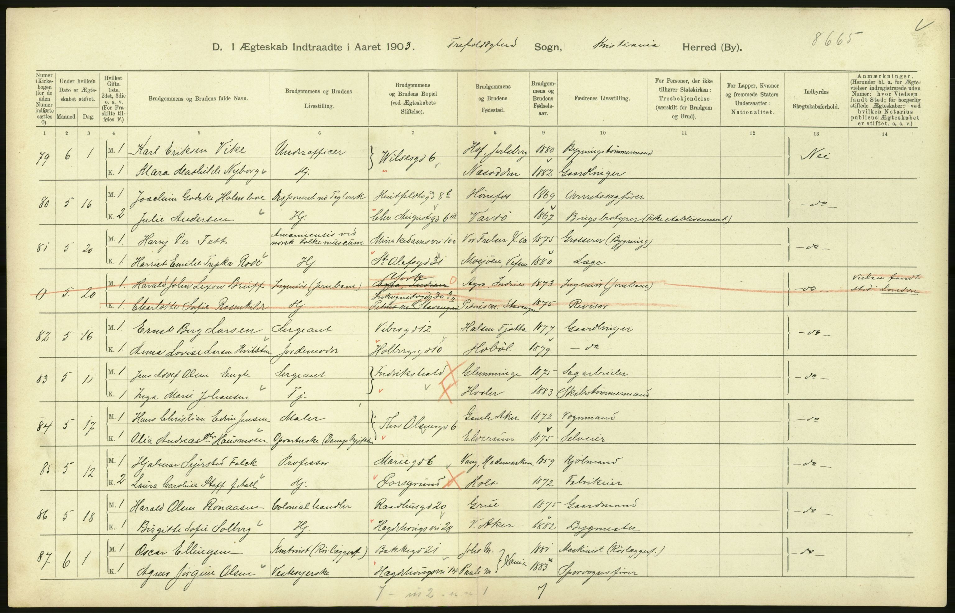 Statistisk sentralbyrå, Sosiodemografiske emner, Befolkning, AV/RA-S-2228/D/Df/Dfa/Dfaa/L0004: Kristiania: Gifte, døde, 1903, s. 604