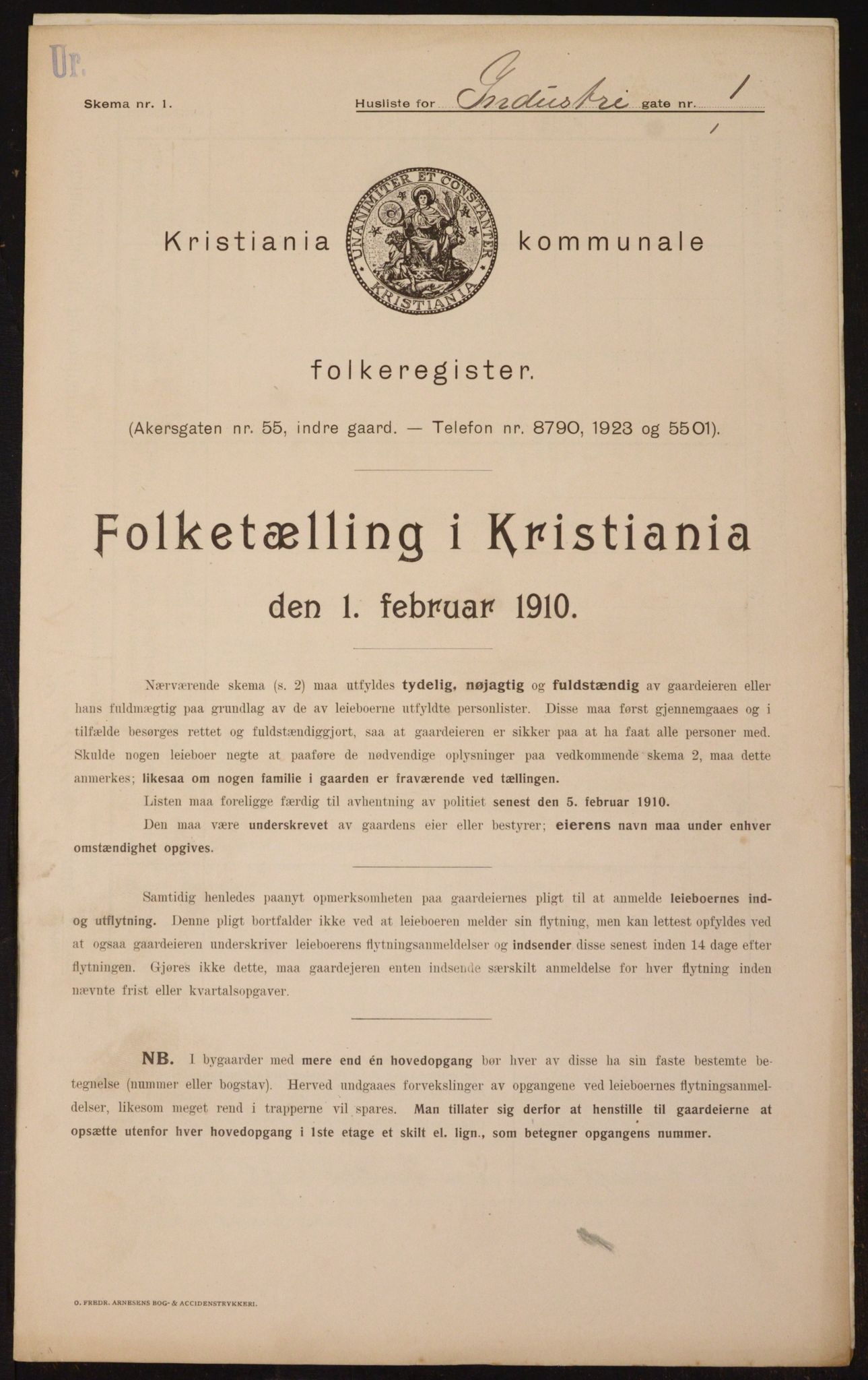 OBA, Kommunal folketelling 1.2.1910 for Kristiania, 1910, s. 42258