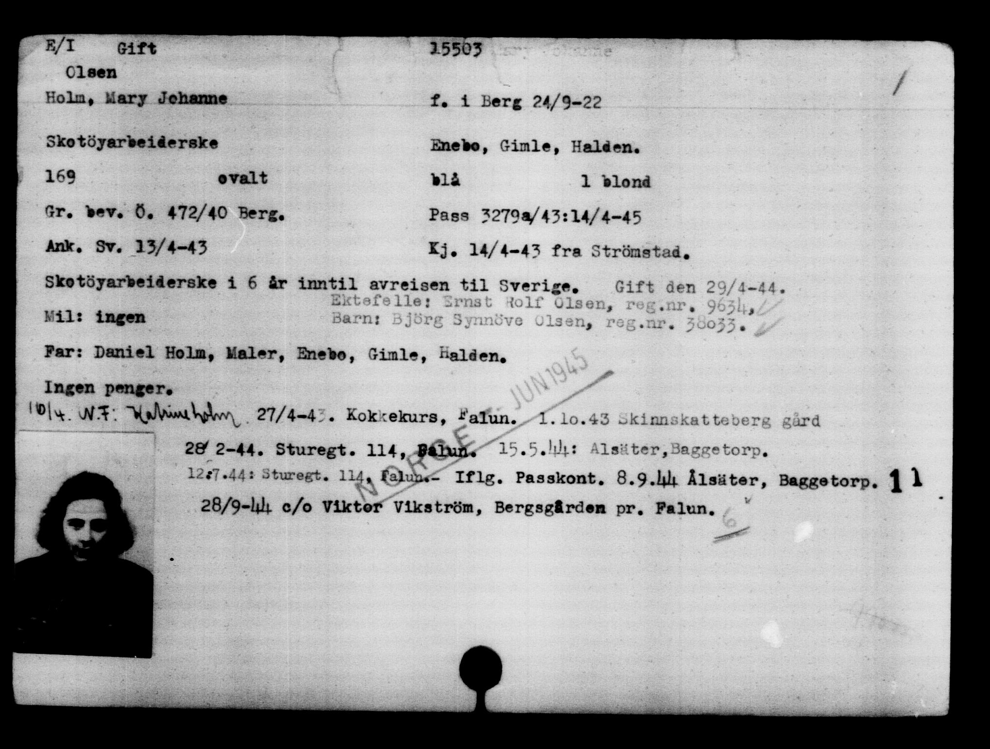 Den Kgl. Norske Legasjons Flyktningskontor, AV/RA-S-6753/V/Va/L0007: Kjesäterkartoteket.  Flyktningenr. 12700-15723, 1940-1945, s. 3212
