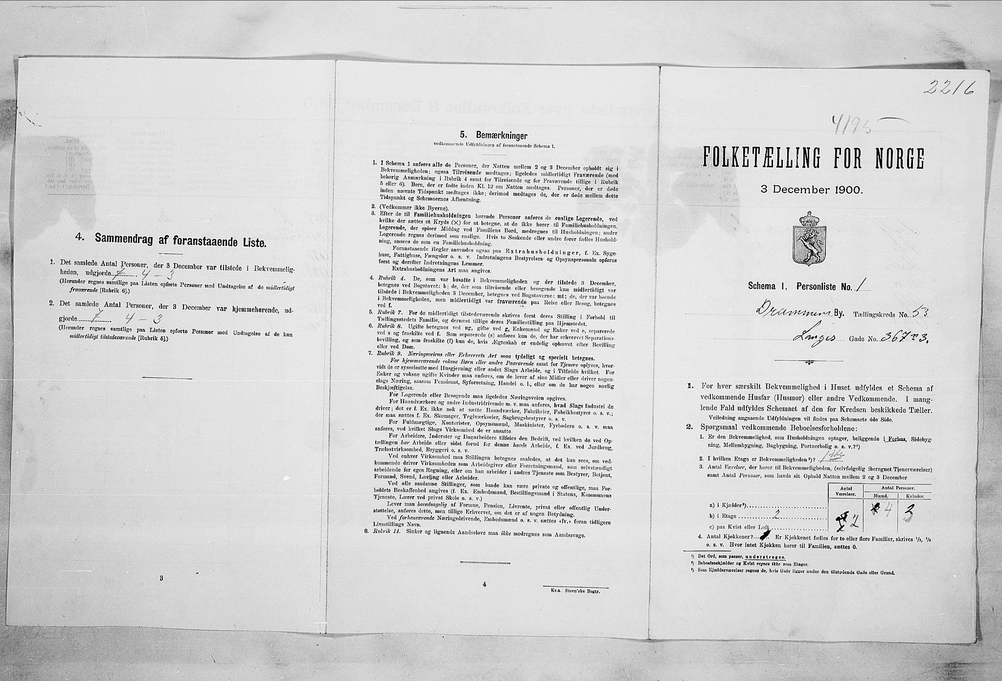 RA, Folketelling 1900 for 0602 Drammen kjøpstad, 1900, s. 13886