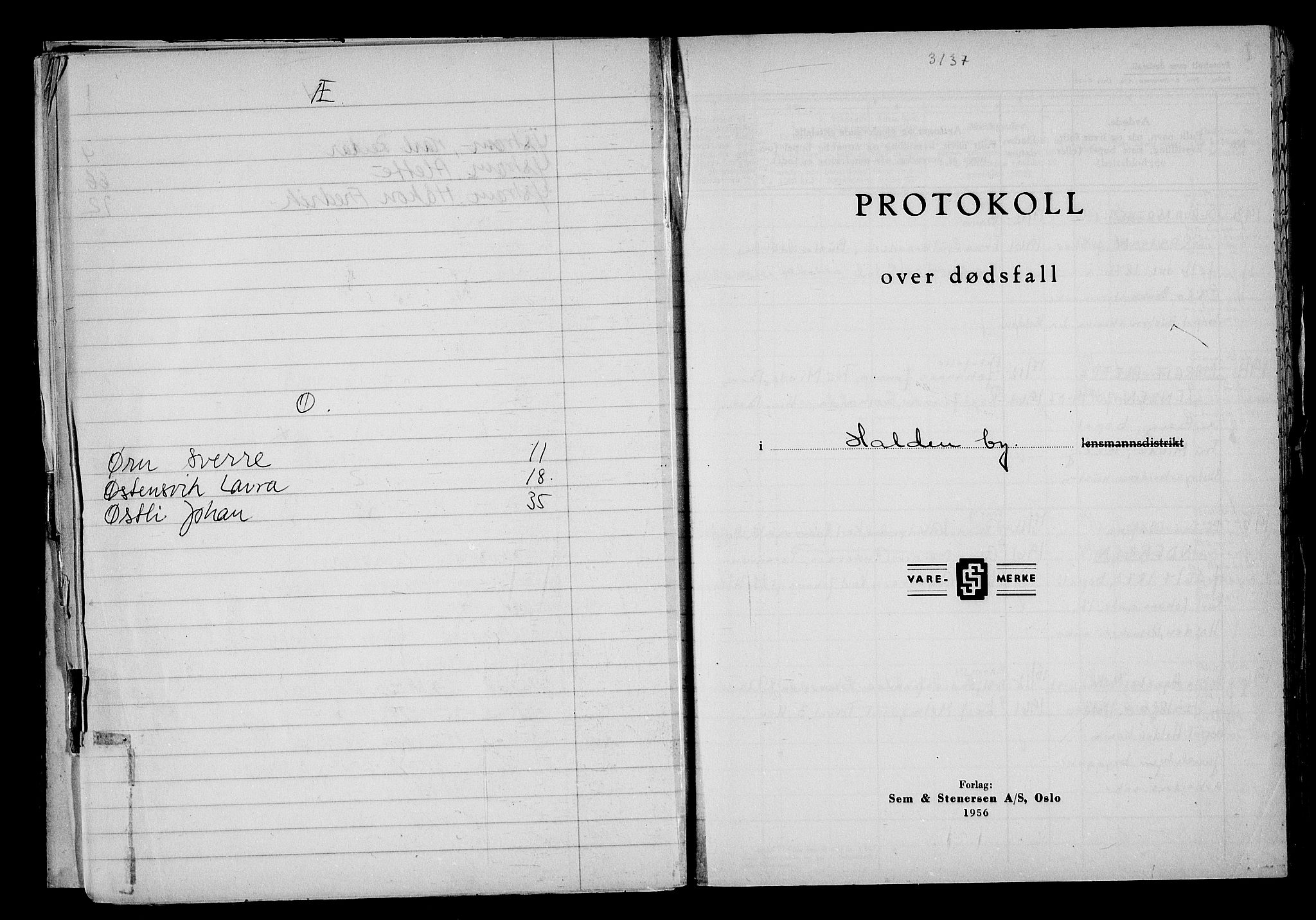 Idd og Marker sorenskriveri, SAO/A-10283/H/Ha/Haa/L0007: Dødsanmeldelsesprotokoll, 1961-1963